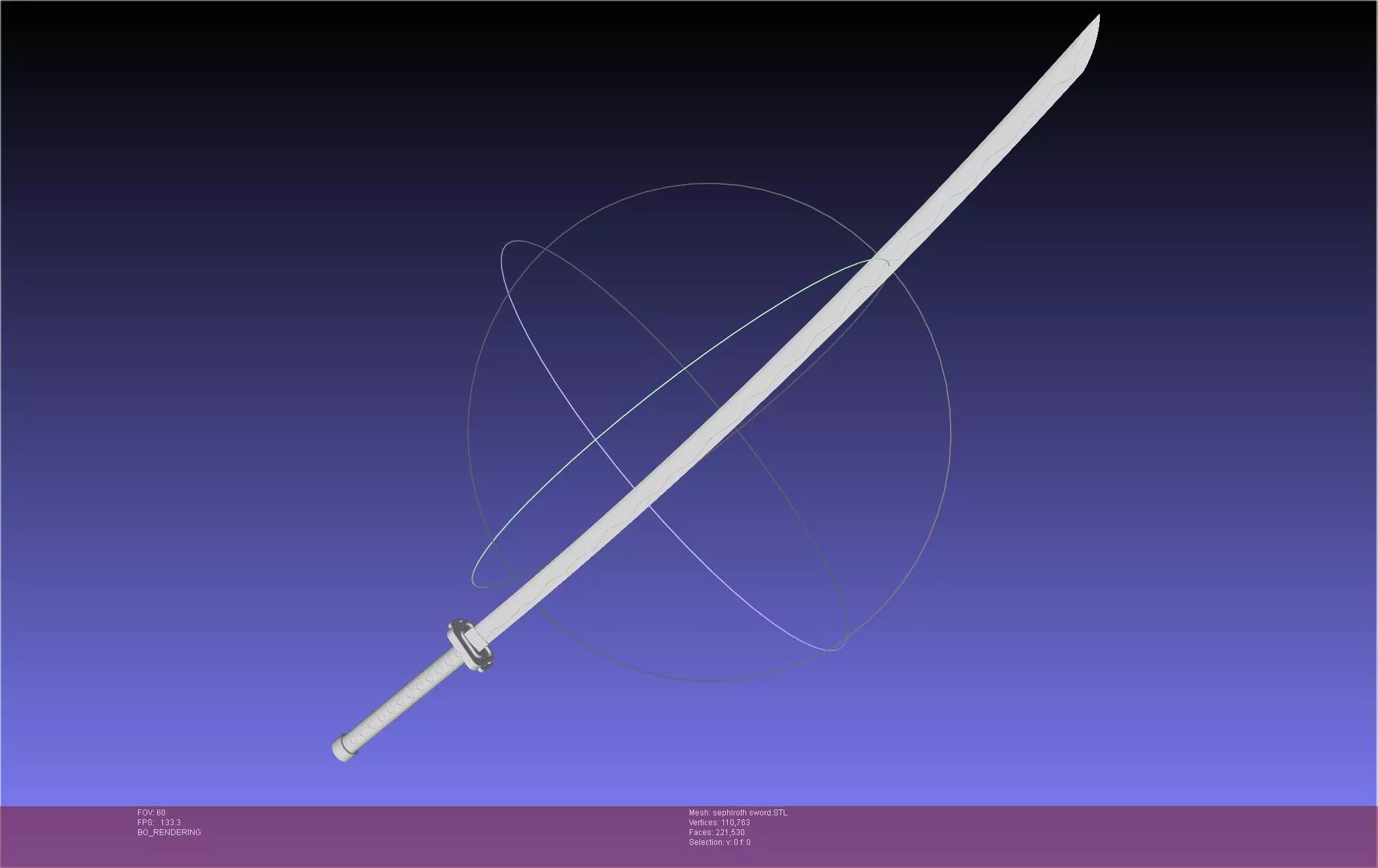Final Fantasy VII Sephiroth Masamune Sword Printable Assembly 3D print model_0