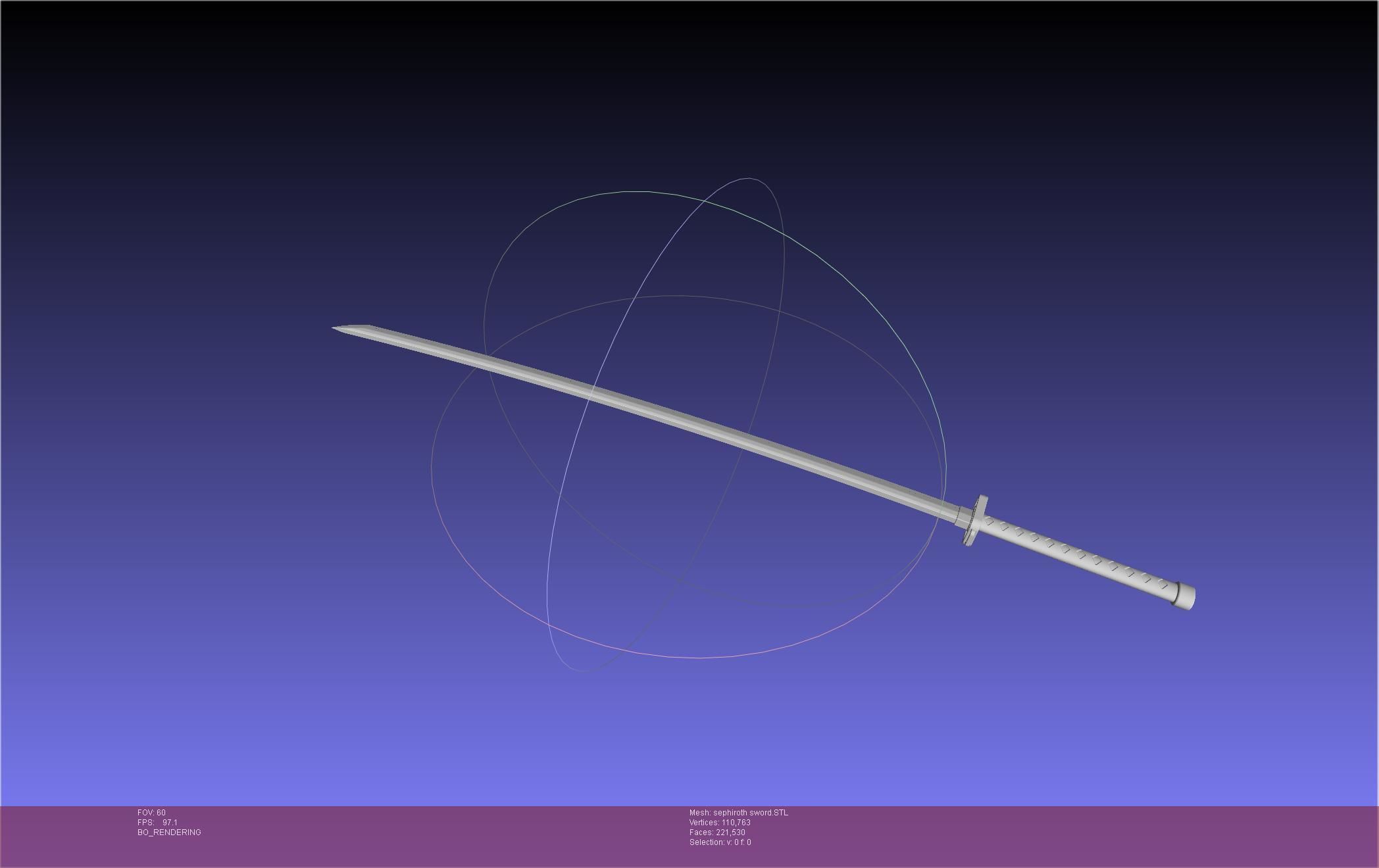 Final Fantasy VII Sephiroth Masamune Sword Printable Assembly 3D print model_17