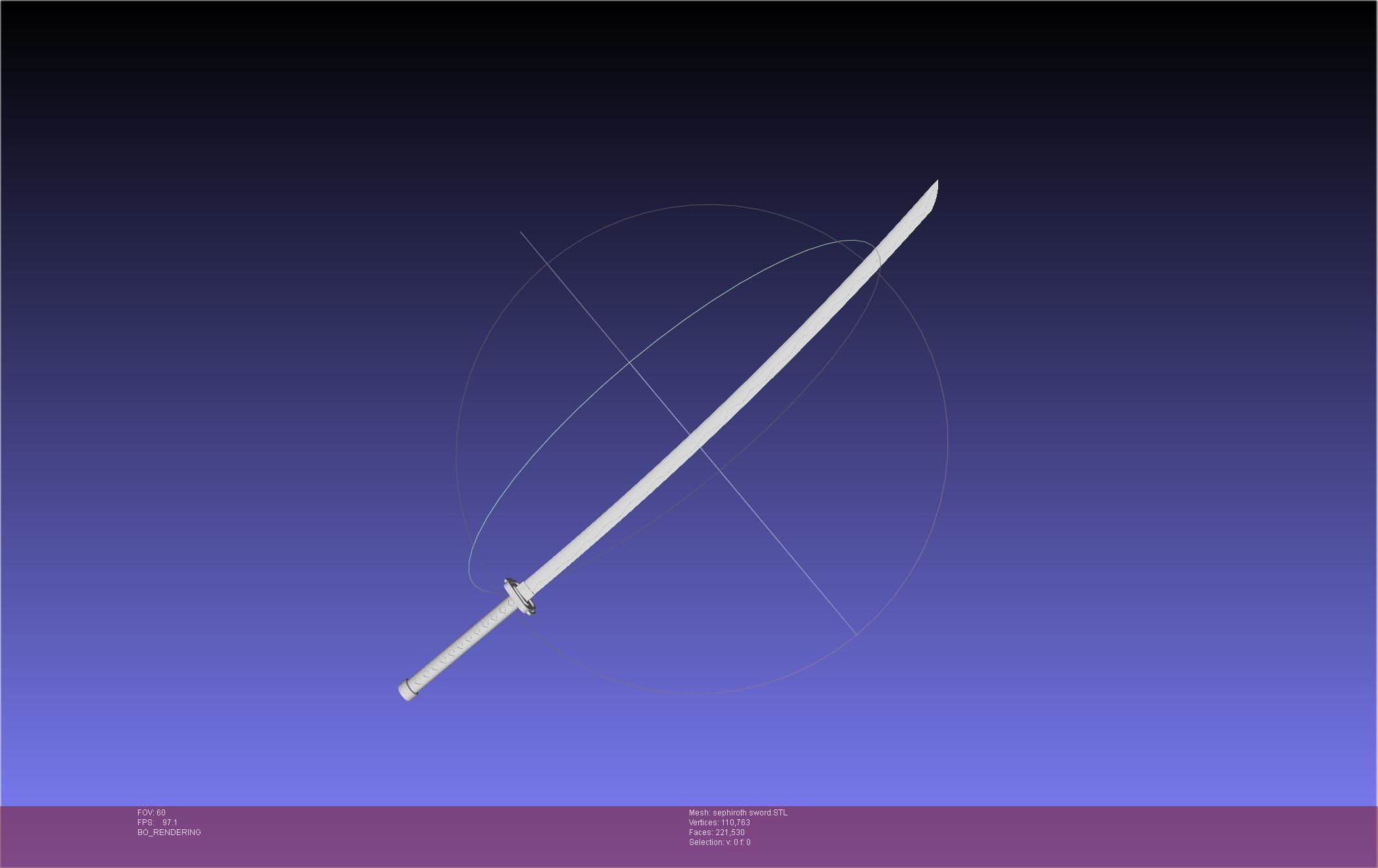 Final Fantasy VII Sephiroth Masamune Sword Printable Assembly 3D print model_2