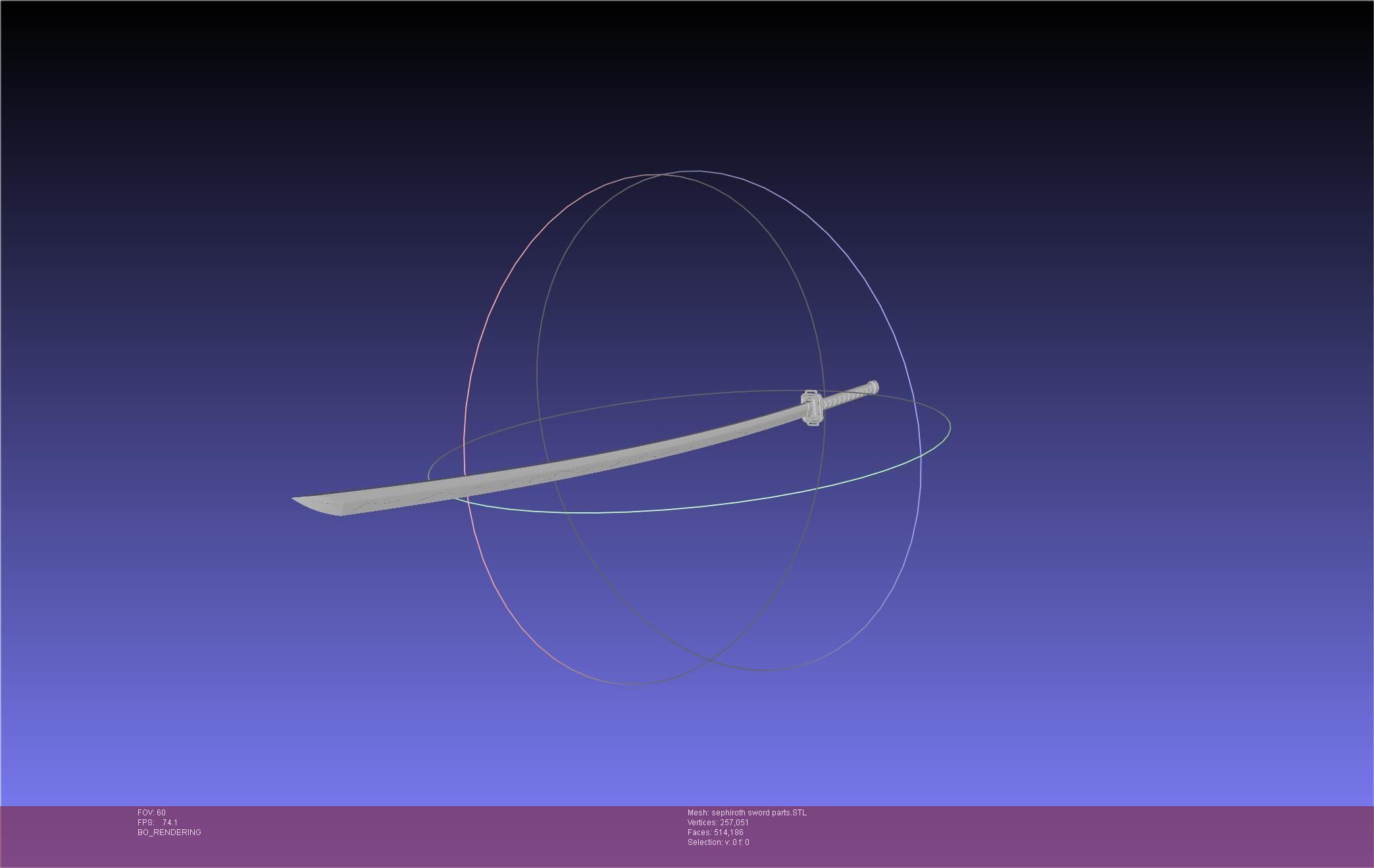 Final Fantasy VII Sephiroth Masamune Sword Printable Assembly 3D print model_32