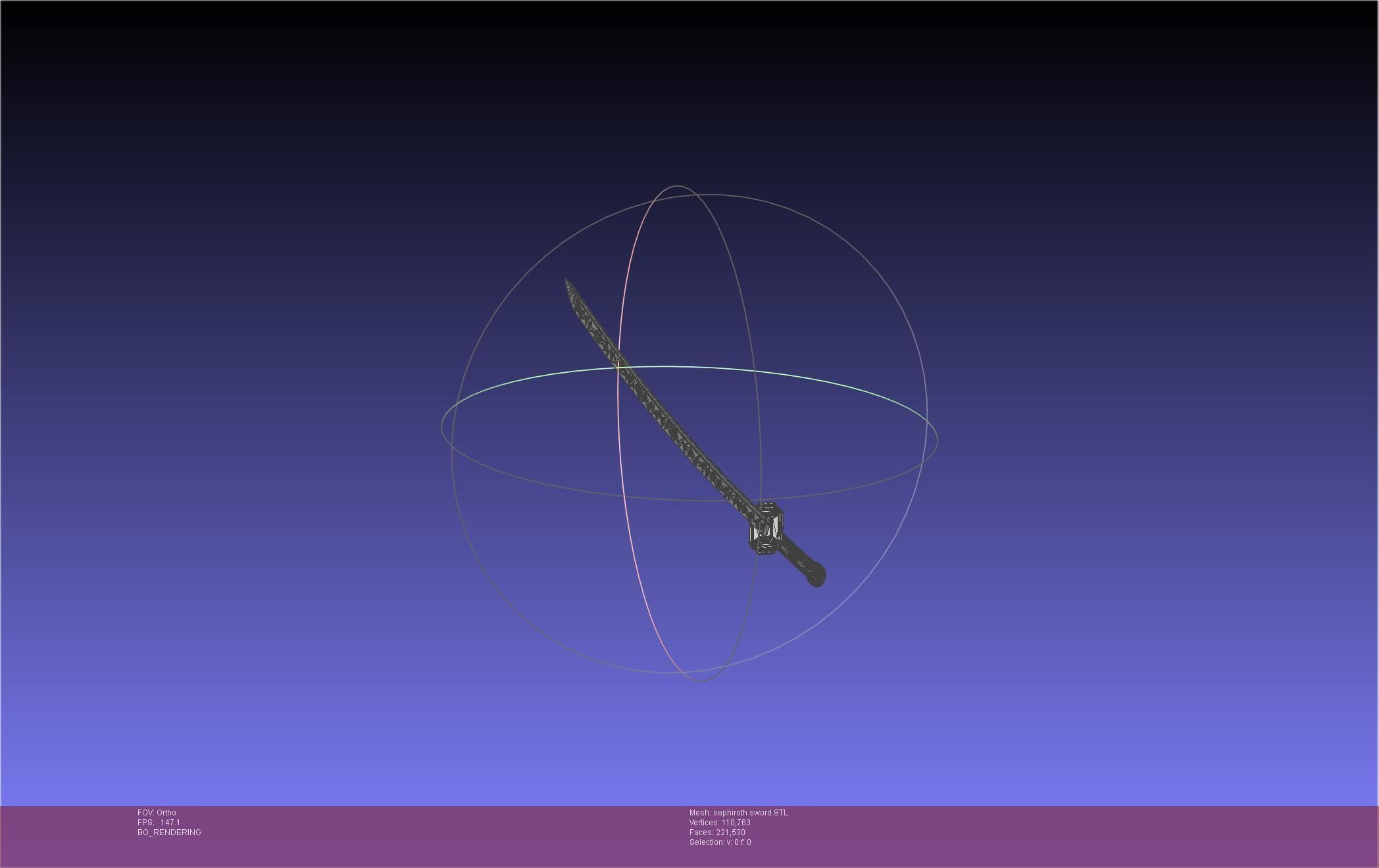 Final Fantasy VII Sephiroth Masamune Sword Printable Assembly 3D print model_26