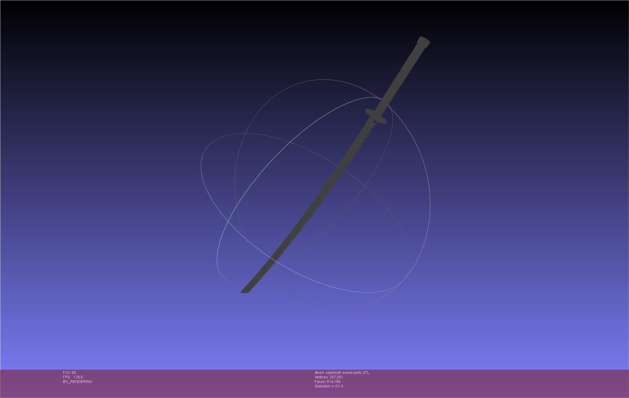 Final Fantasy VII Sephiroth Masamune Sword Printable Assembly 3D print model_37