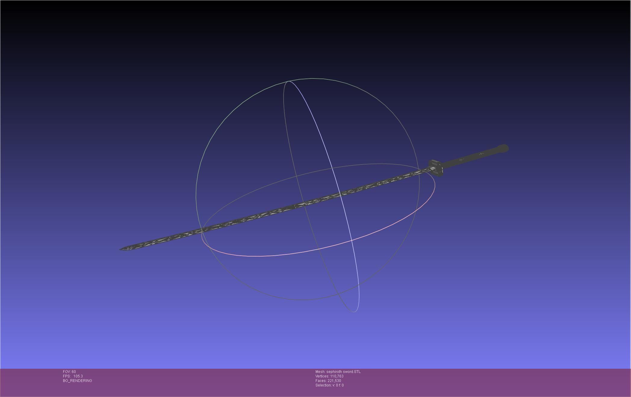 Final Fantasy VII Sephiroth Masamune Sword Printable Assembly 3D print model_20