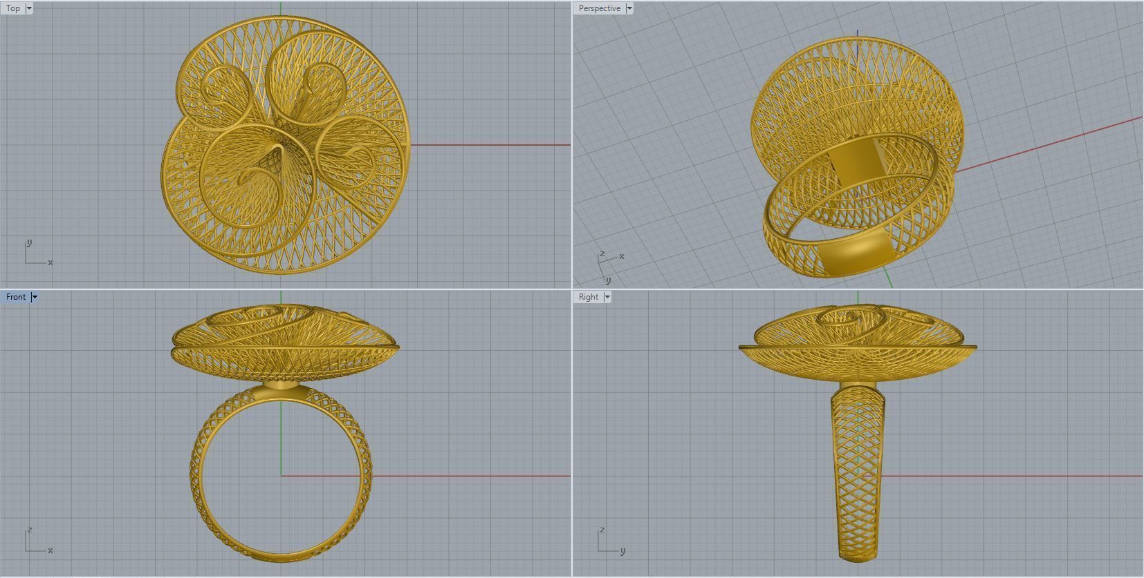 women ring 3D print model_4