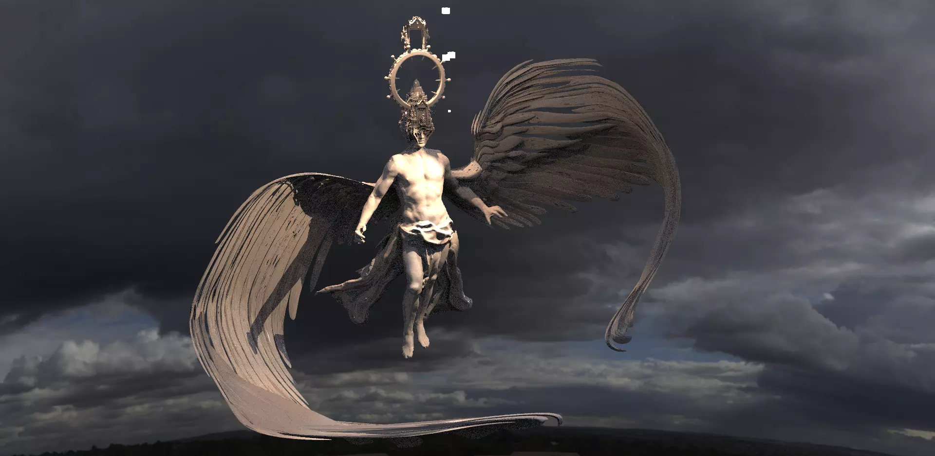 Angelic Temple Holy City Angel 4 3D model_0