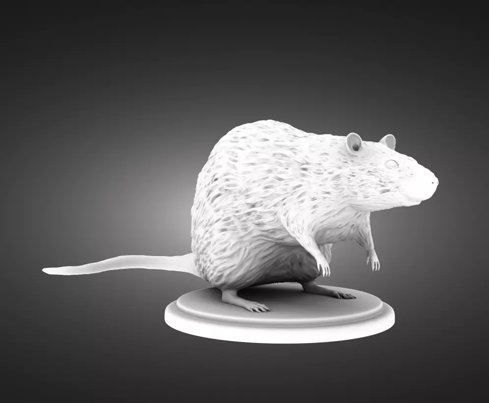 Rat statuette 3D print model_0