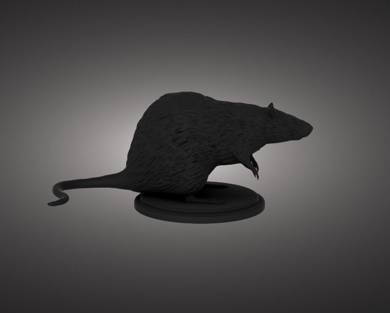 Rat statuette 3D print model_1