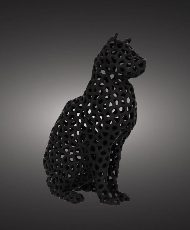 Cat statuette carved 3D print model_1