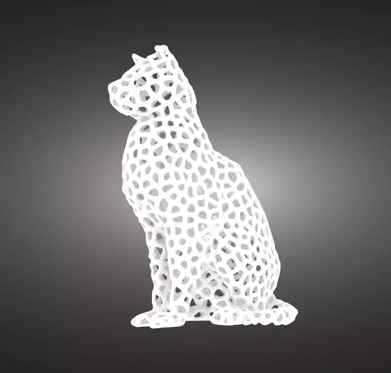 Cat statuette carved 3D print model_0