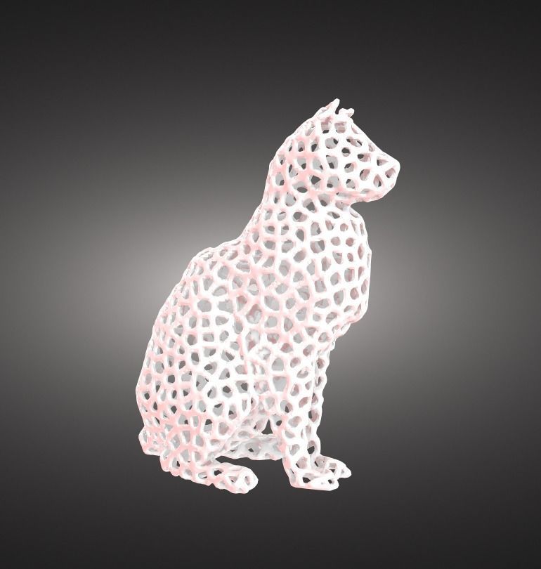 Cat statuette carved 3D print model_4