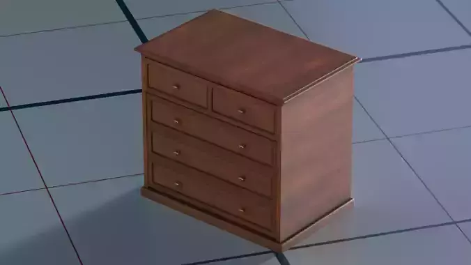 Dresser 3D model PBR chest of drawers