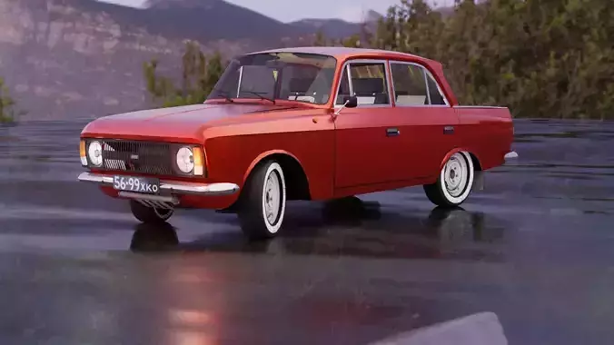 Moskvich IZH 412 Soviet Classic car Game ready Low Poly