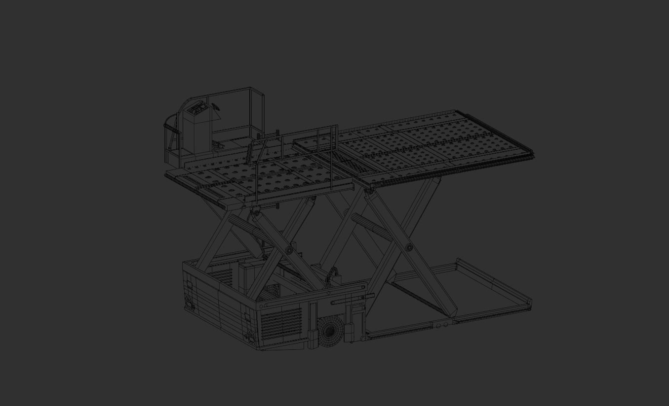 Aircraft Cargo Loader Low-poly 3D model_4