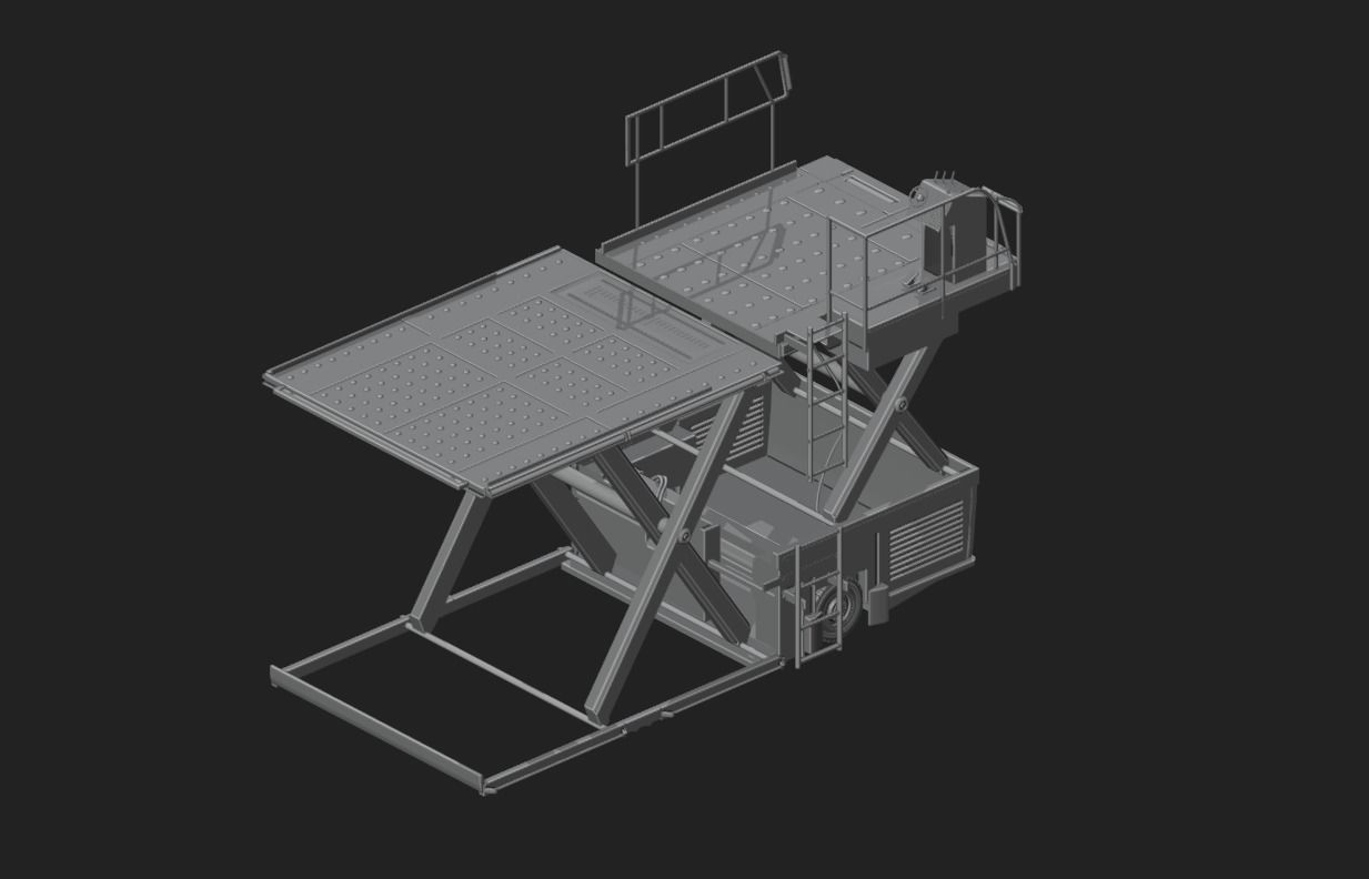 Aircraft Cargo Loader Low-poly 3D model_2
