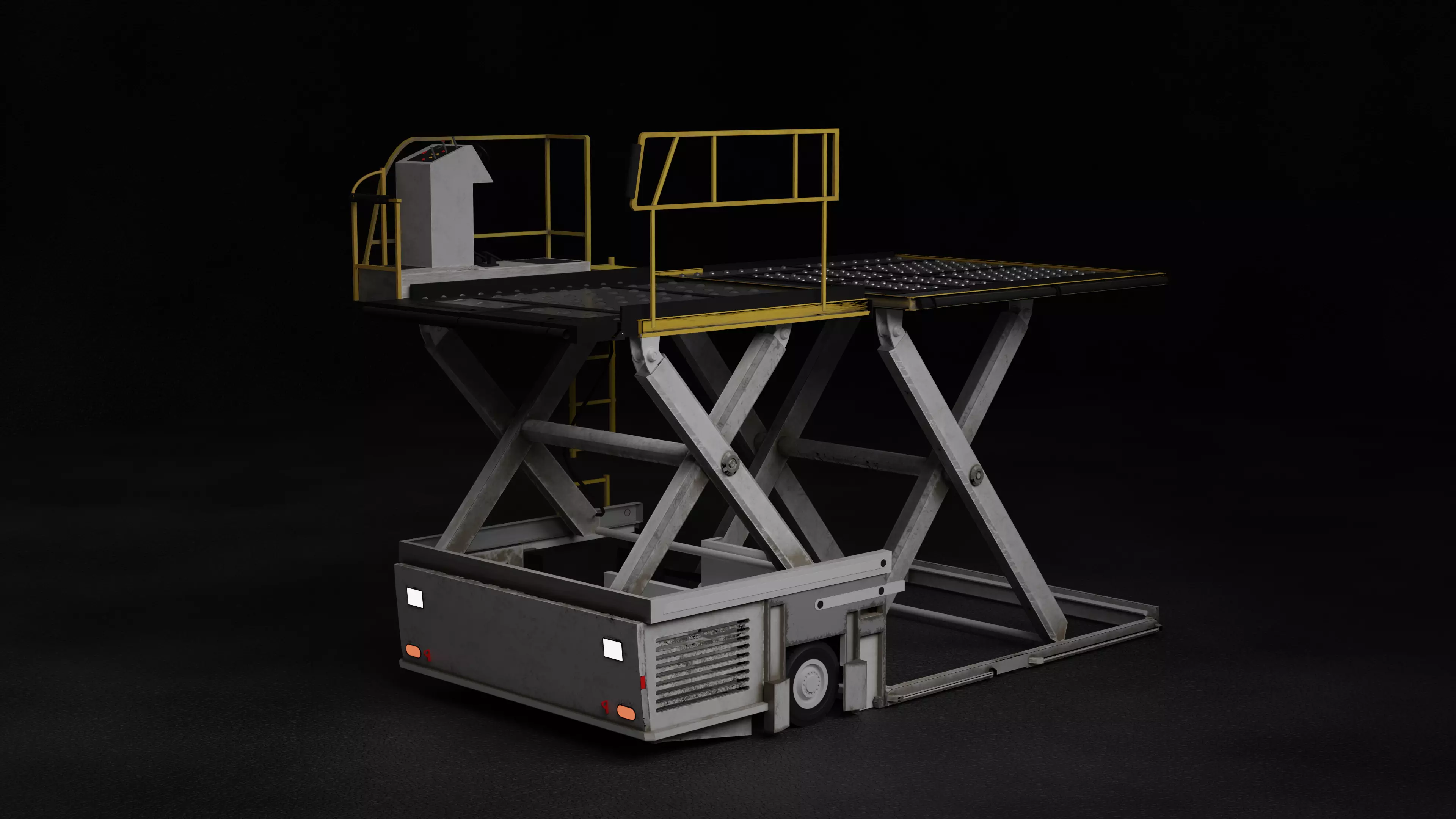 Aircraft Cargo Loader Low-poly 3D model_0