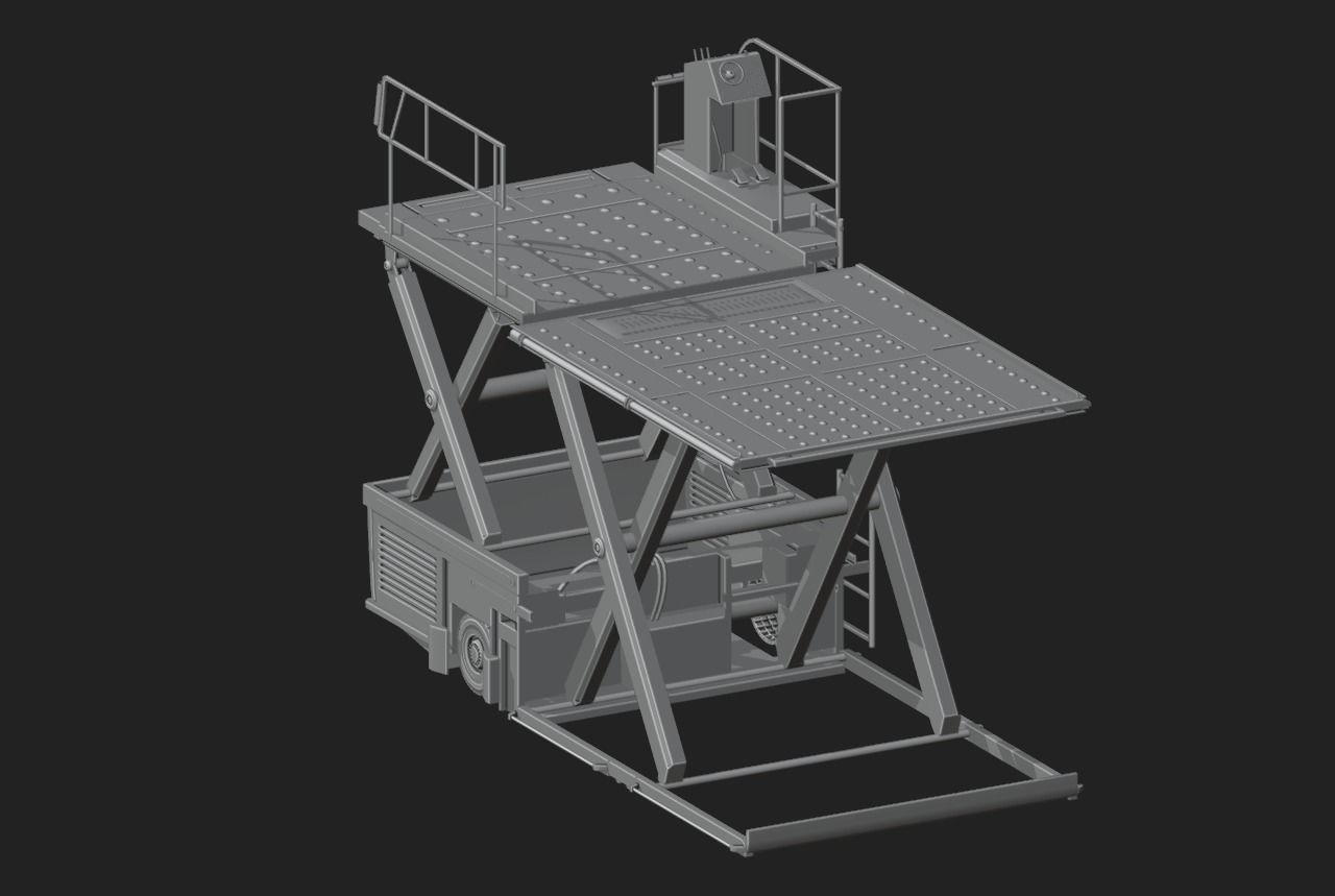 Aircraft Cargo Loader Low-poly 3D model_3