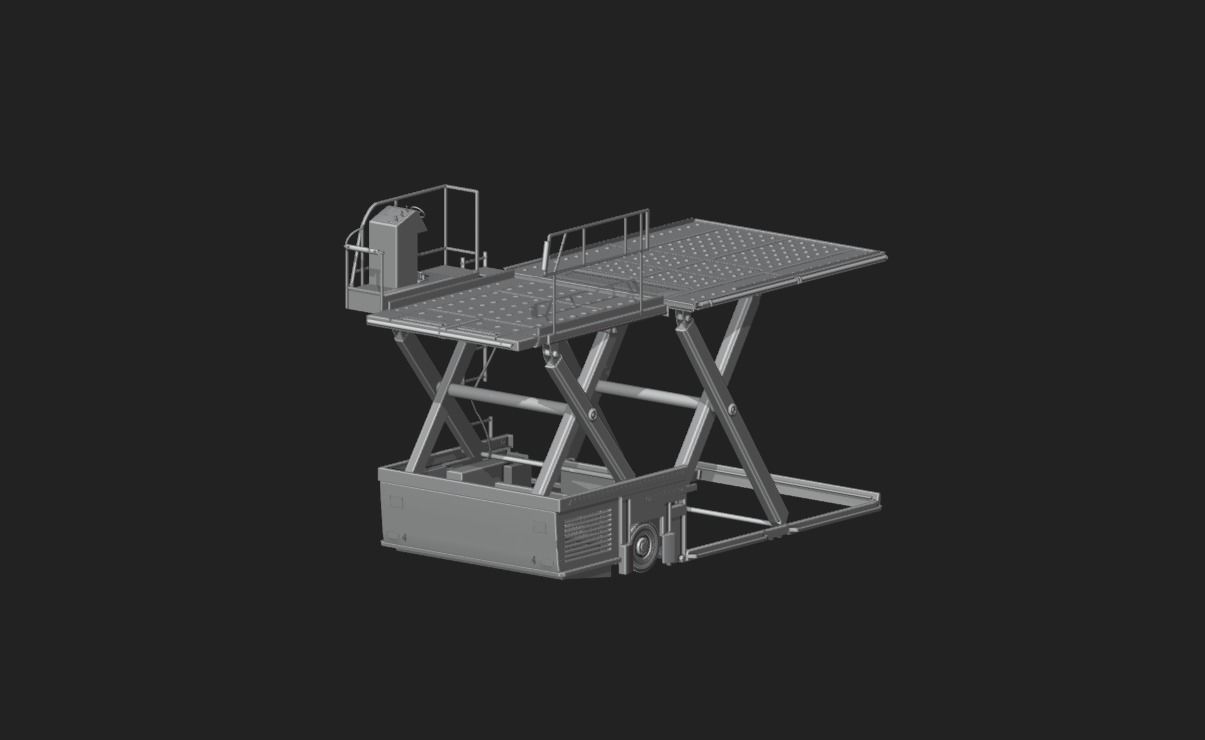 Aircraft Cargo Loader Low-poly 3D model_7