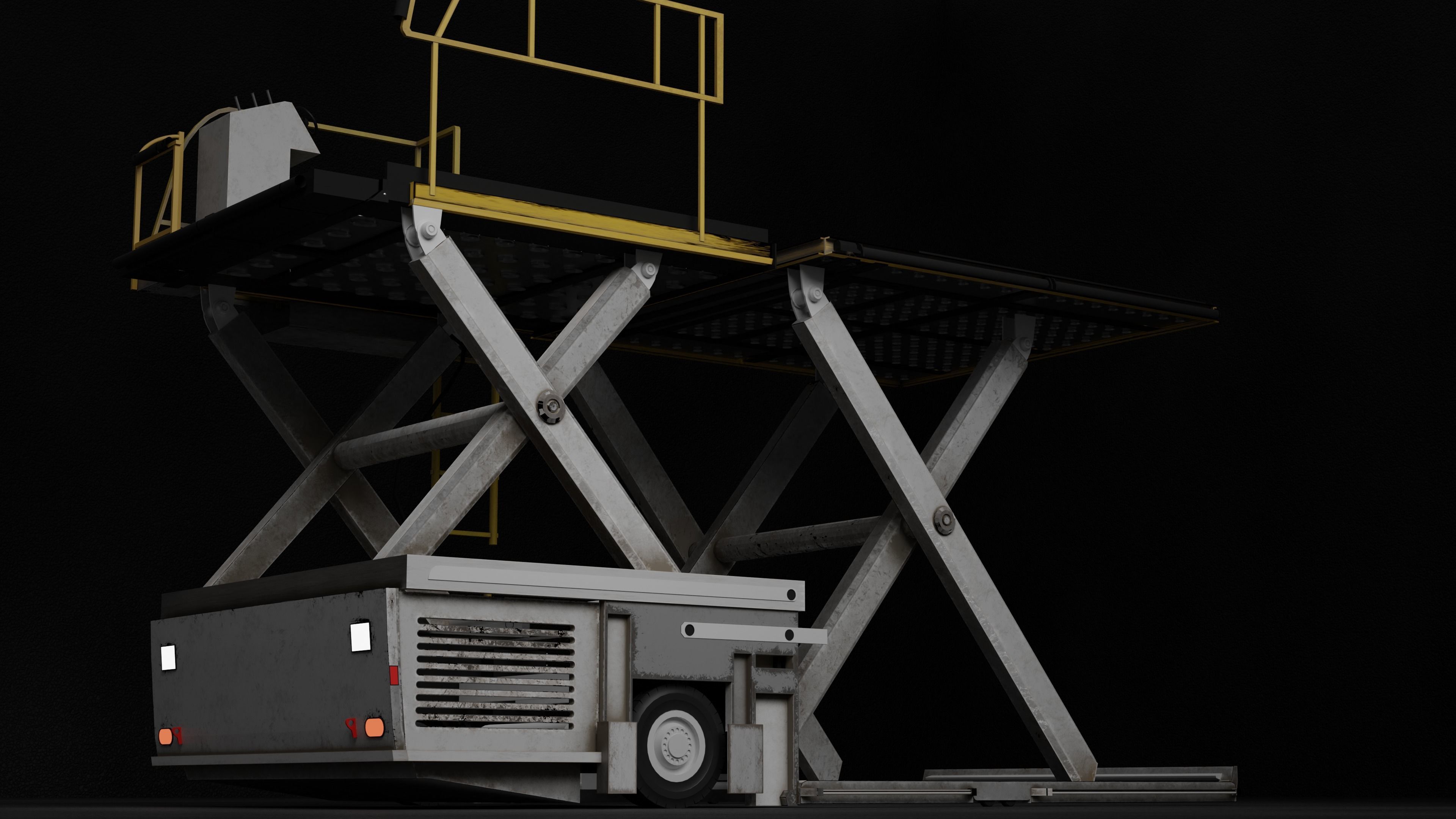 Aircraft Cargo Loader Low-poly 3D model_1