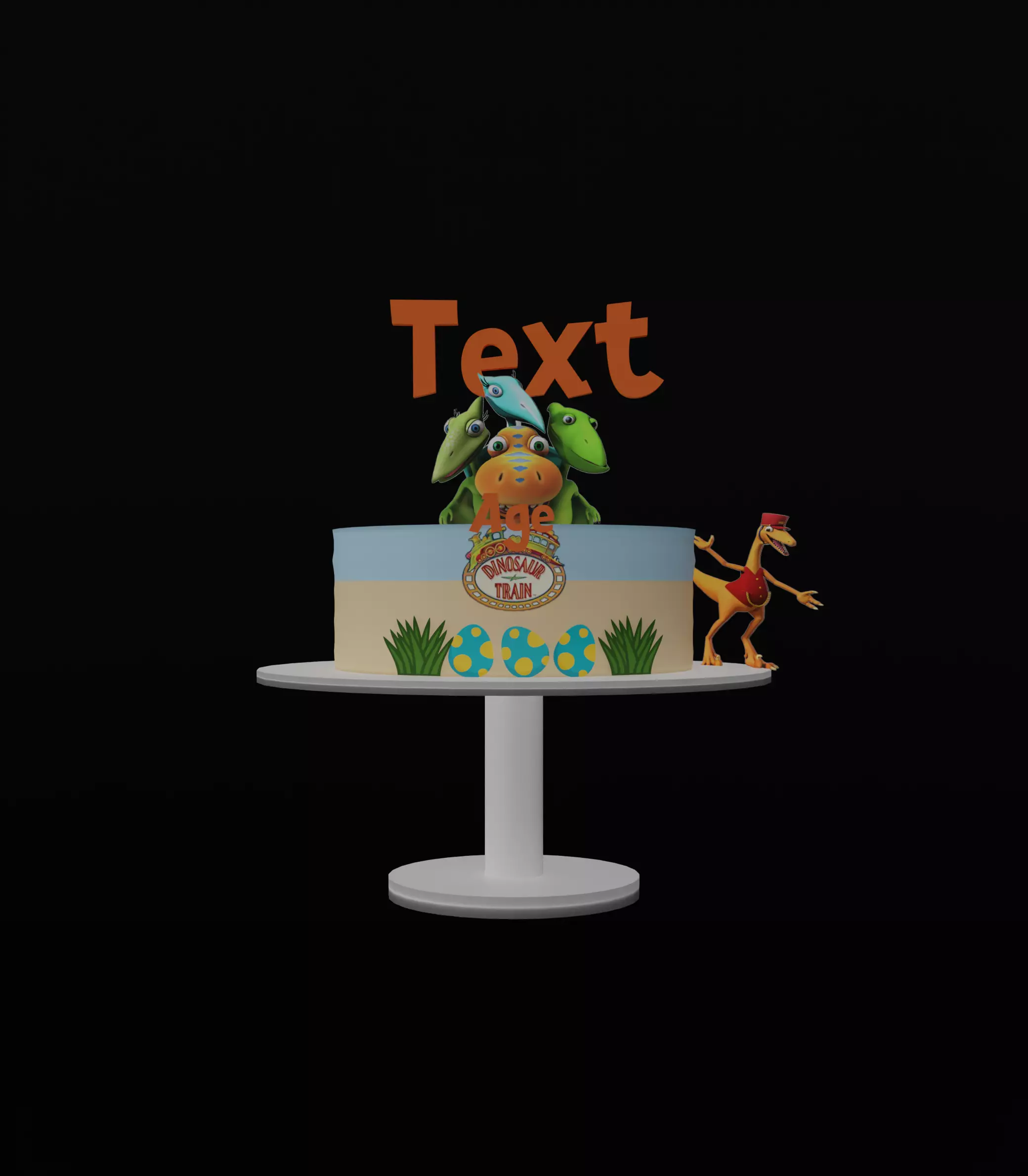 Dinasour Train Cake 3D model