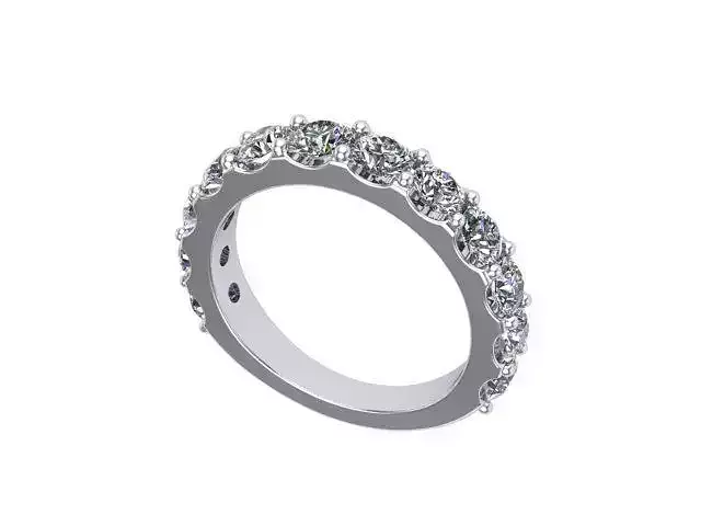 Round Diamond Wedding Band