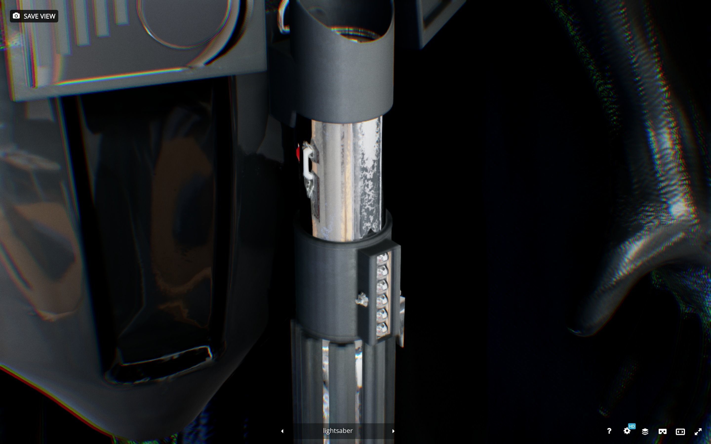 Darth Vader full body with Anakin Head Rigged Low-poly 3D model_9