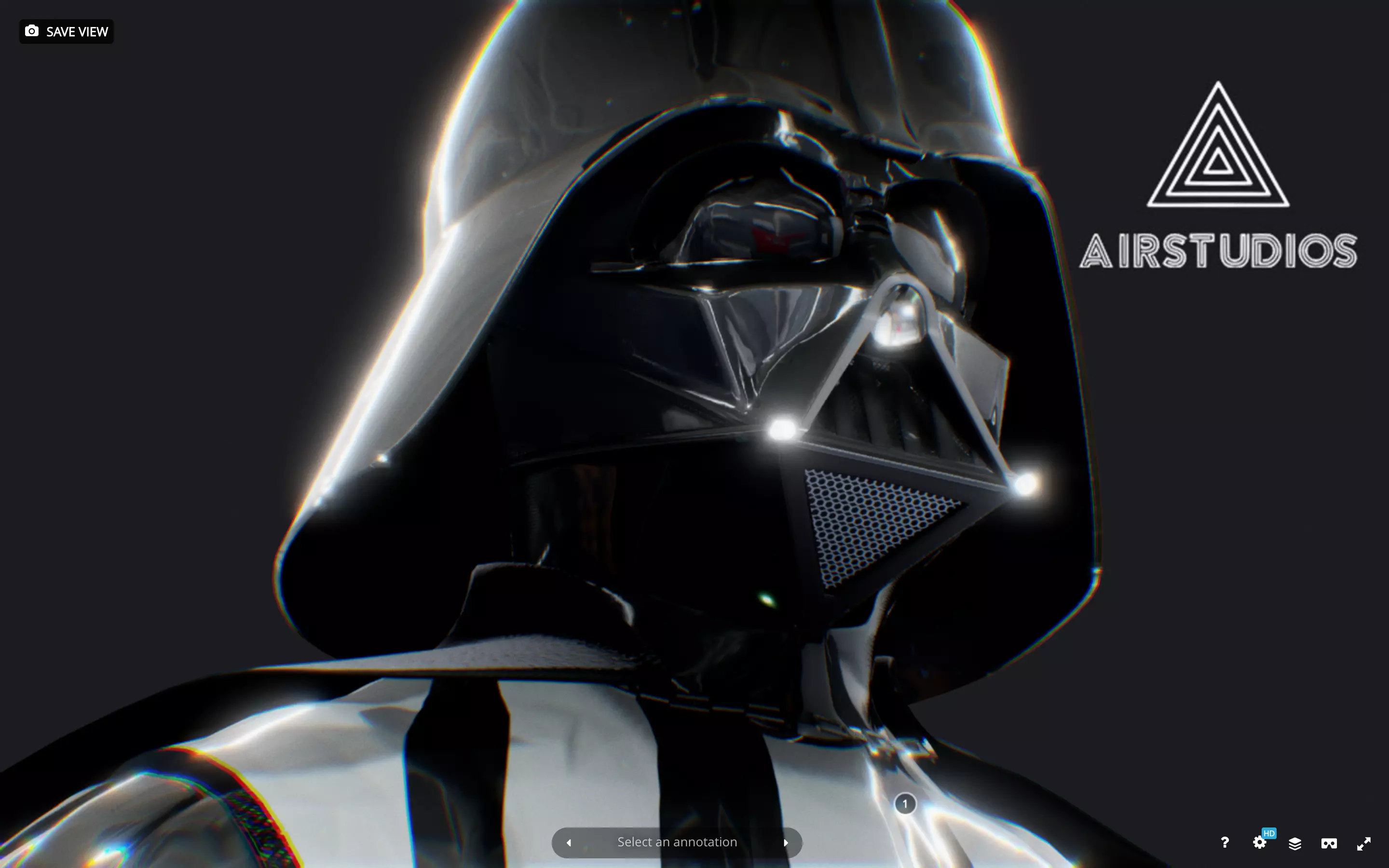 Darth Vader full body with Anakin Head Rigged Low-poly 3D model_0