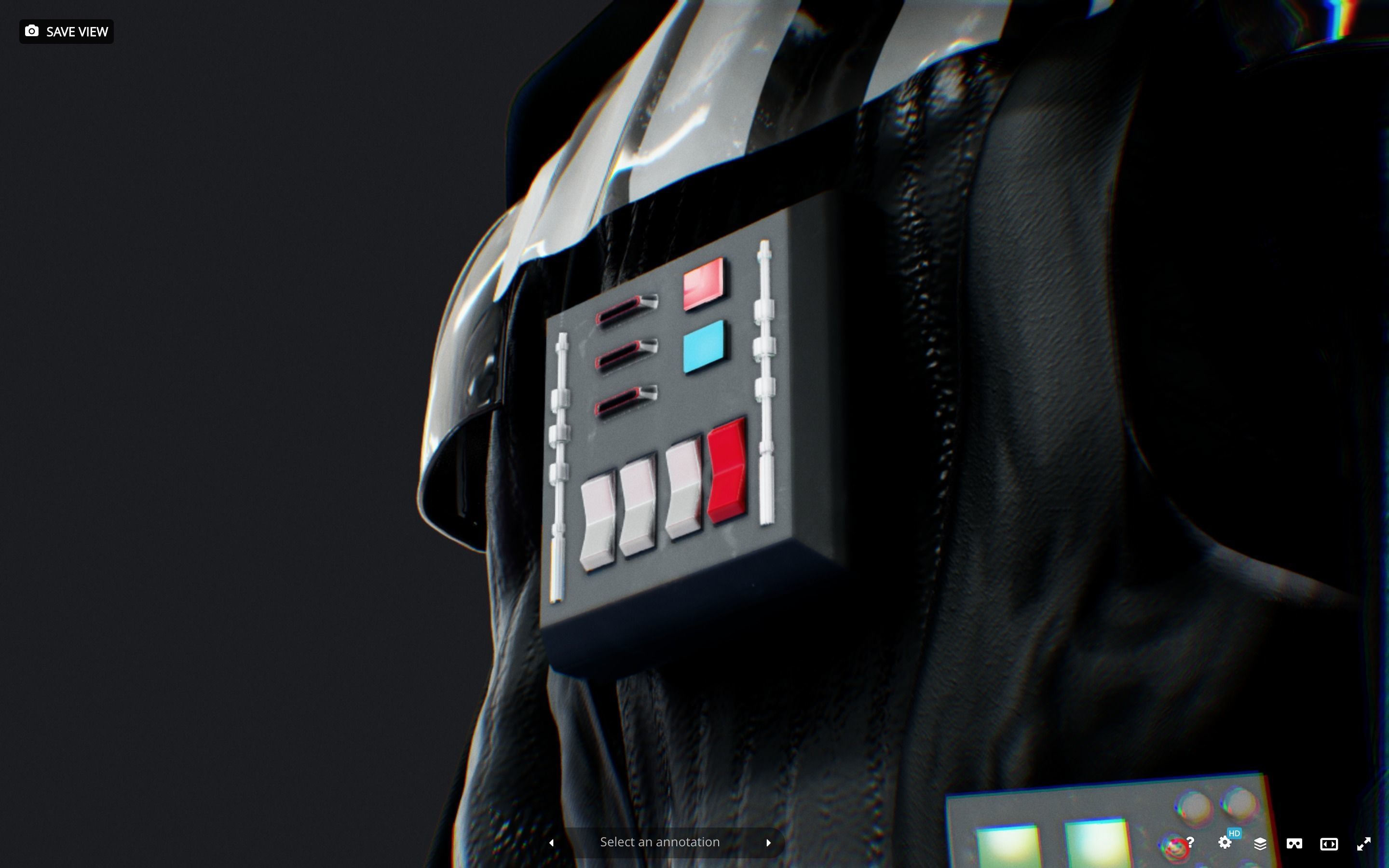 Darth Vader full body with Anakin Head Rigged Low-poly 3D model_6