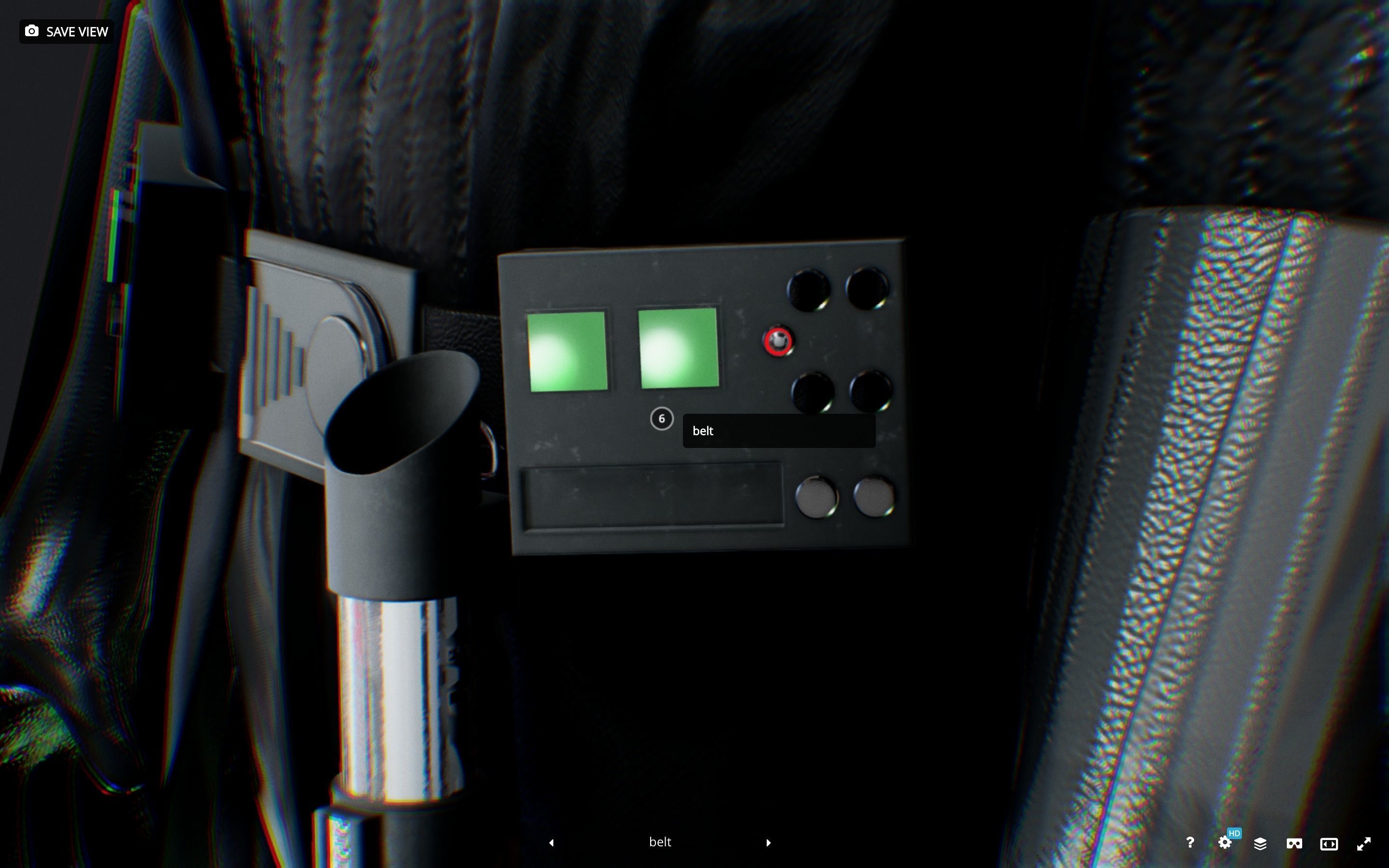 Darth Vader full body with Anakin Head Rigged Low-poly 3D model_10