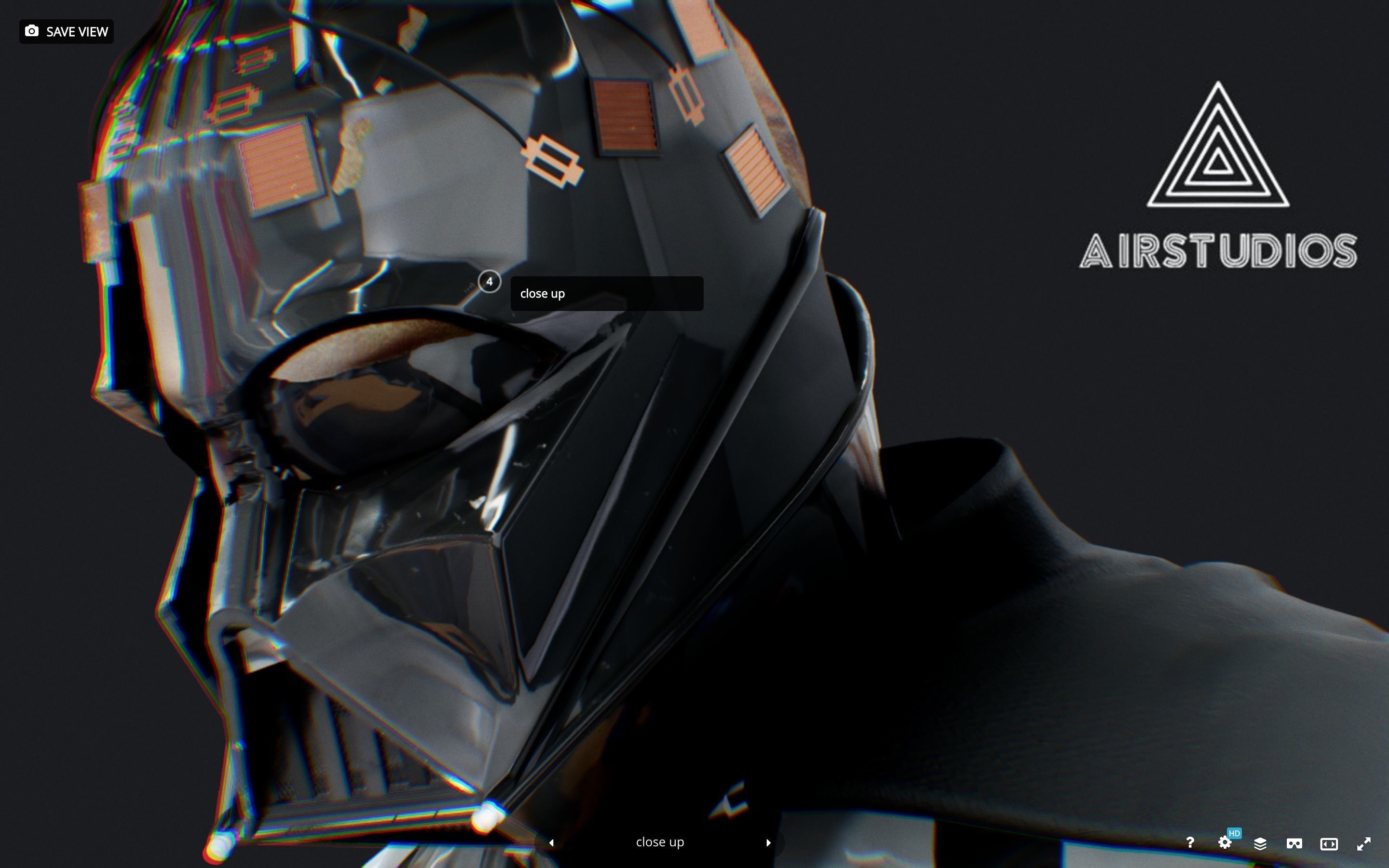 Darth Vader full body with Anakin Head Rigged Low-poly 3D model_4
