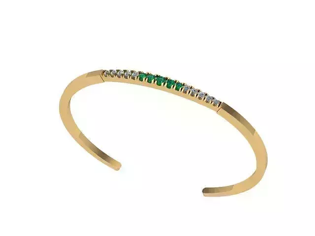 Golden Emerald and Diamond Bracelet