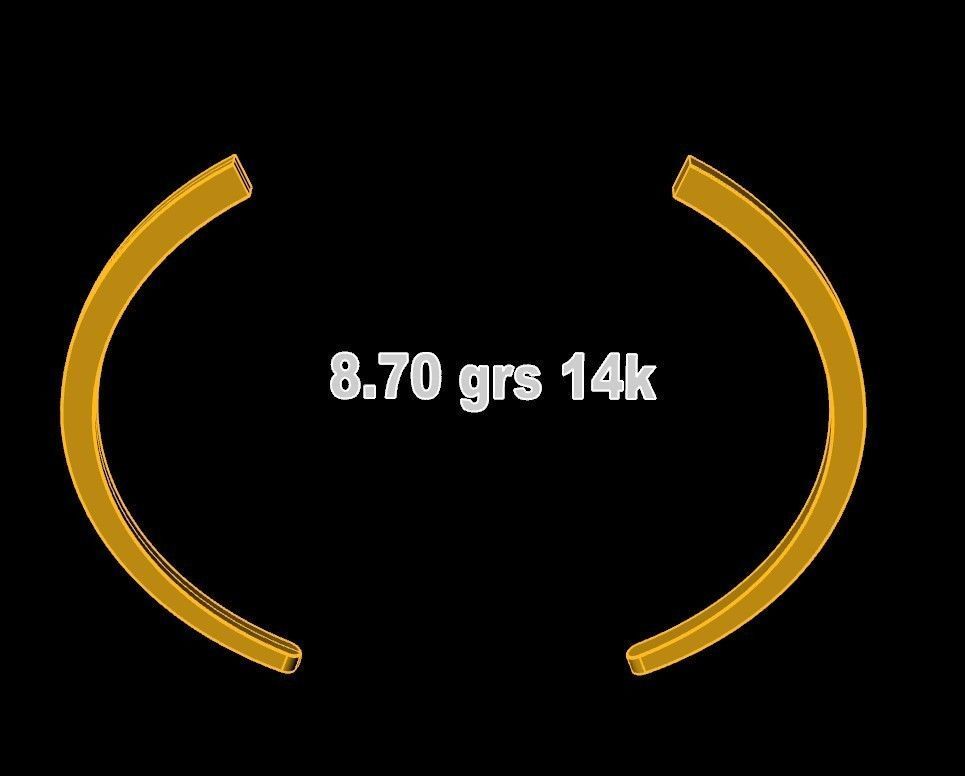 Golden Emerald and Diamond Bracelet 3D print model_4