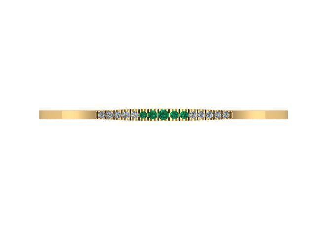 Golden Emerald and Diamond Bracelet 3D print model_3