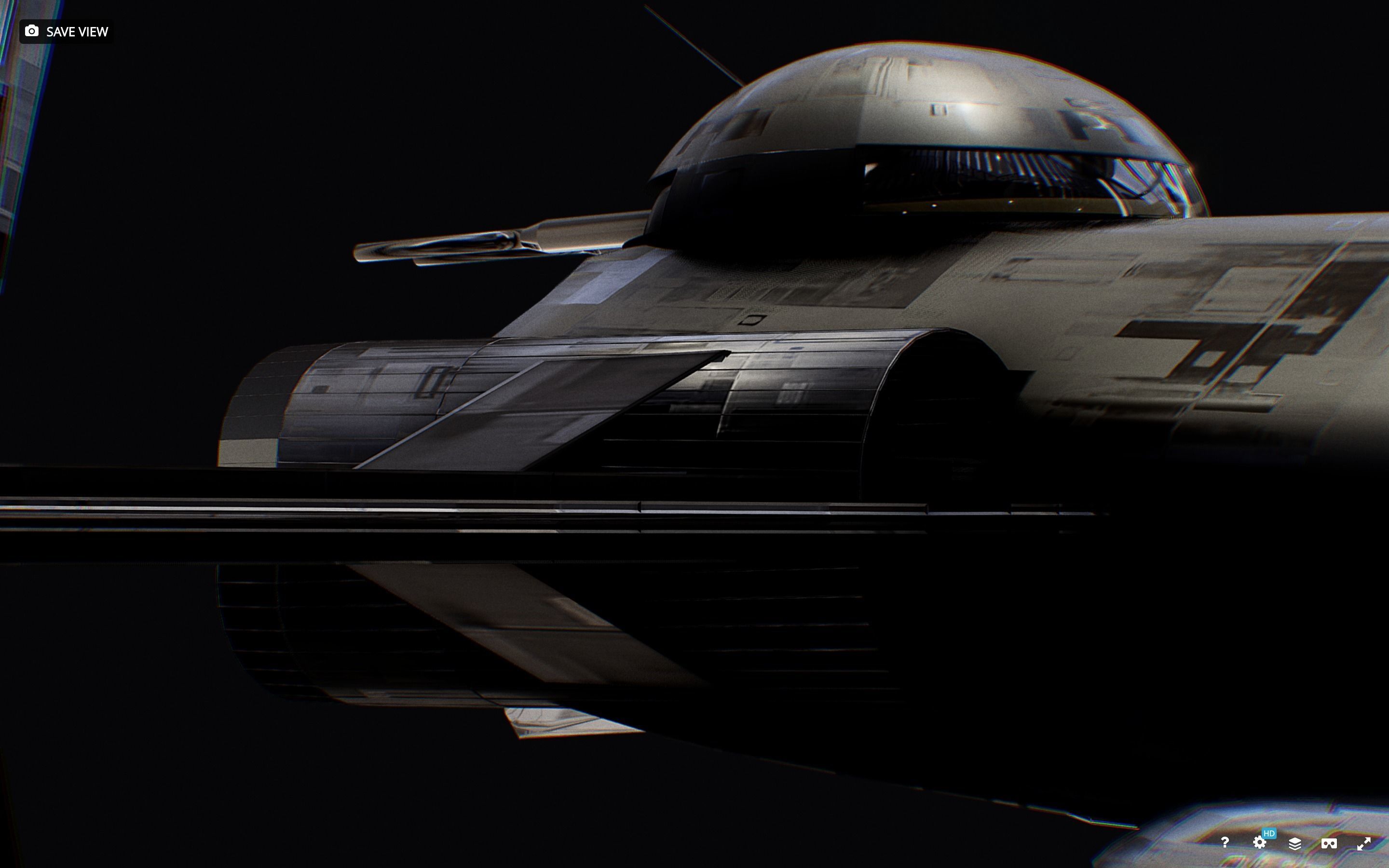 Darth Vader First Starfighter Low-poly 3D model_11