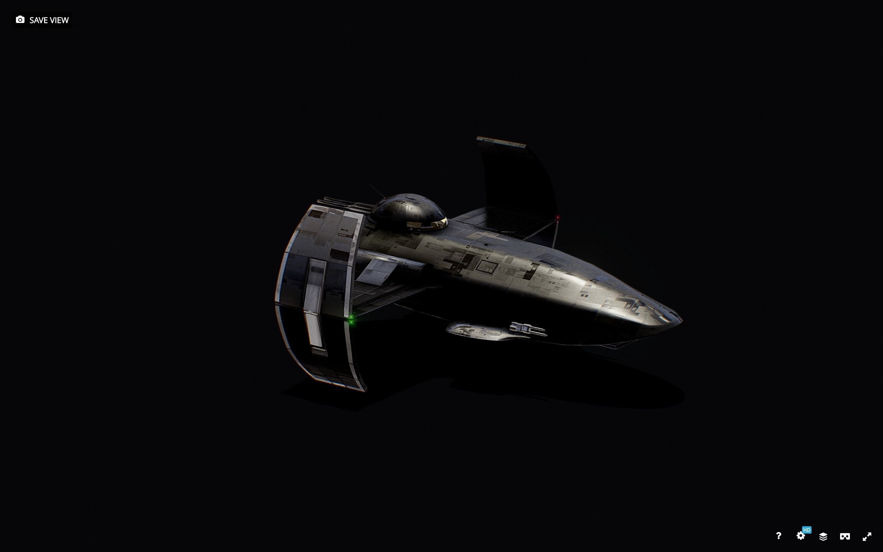 Darth Vader First Starfighter Low-poly 3D model_13
