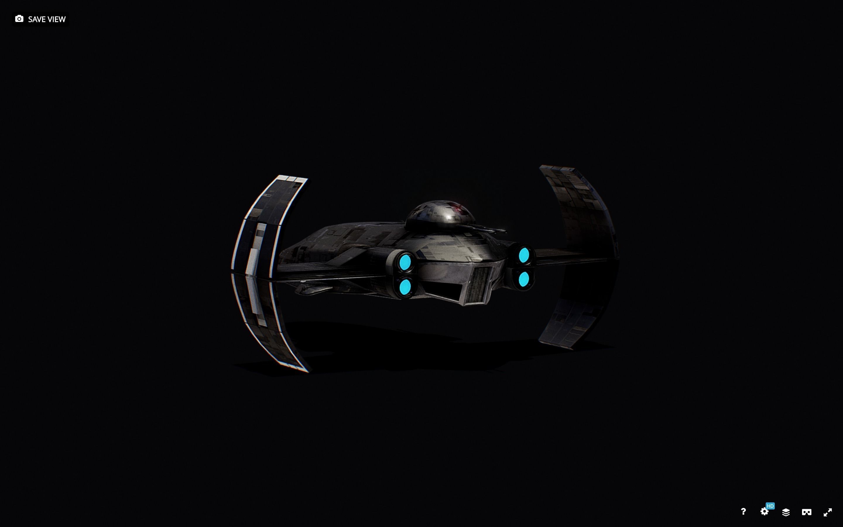 Darth Vader First Starfighter Low-poly 3D model_15