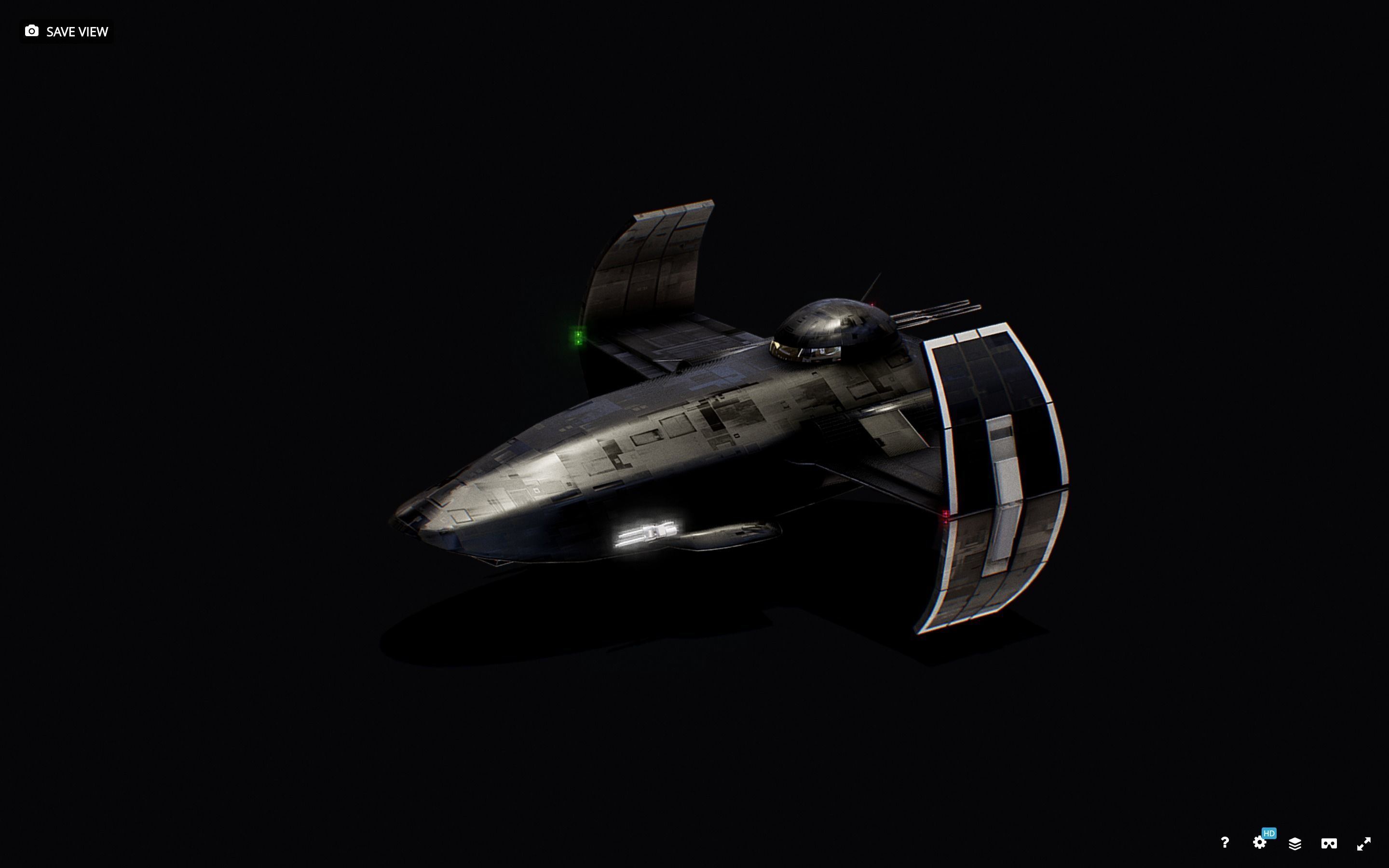 Darth Vader First Starfighter Low-poly 3D model_14
