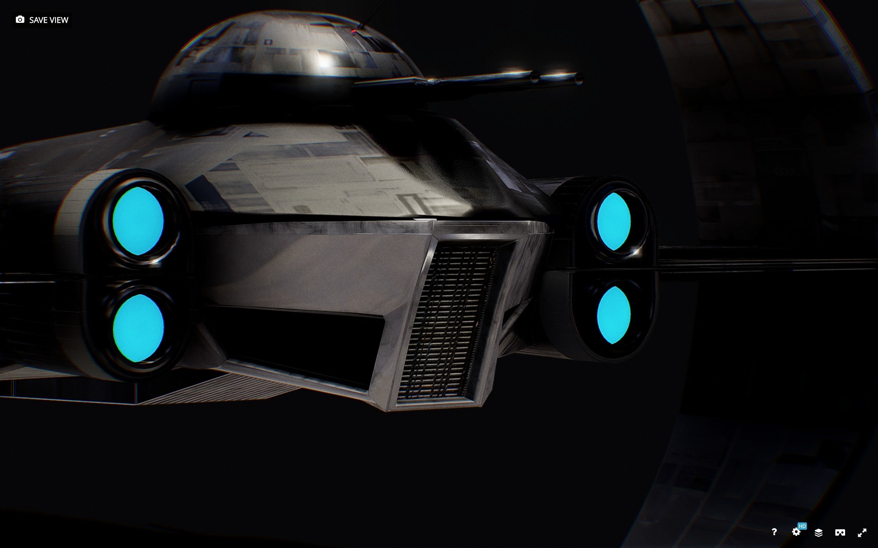 Darth Vader First Starfighter Low-poly 3D model_8