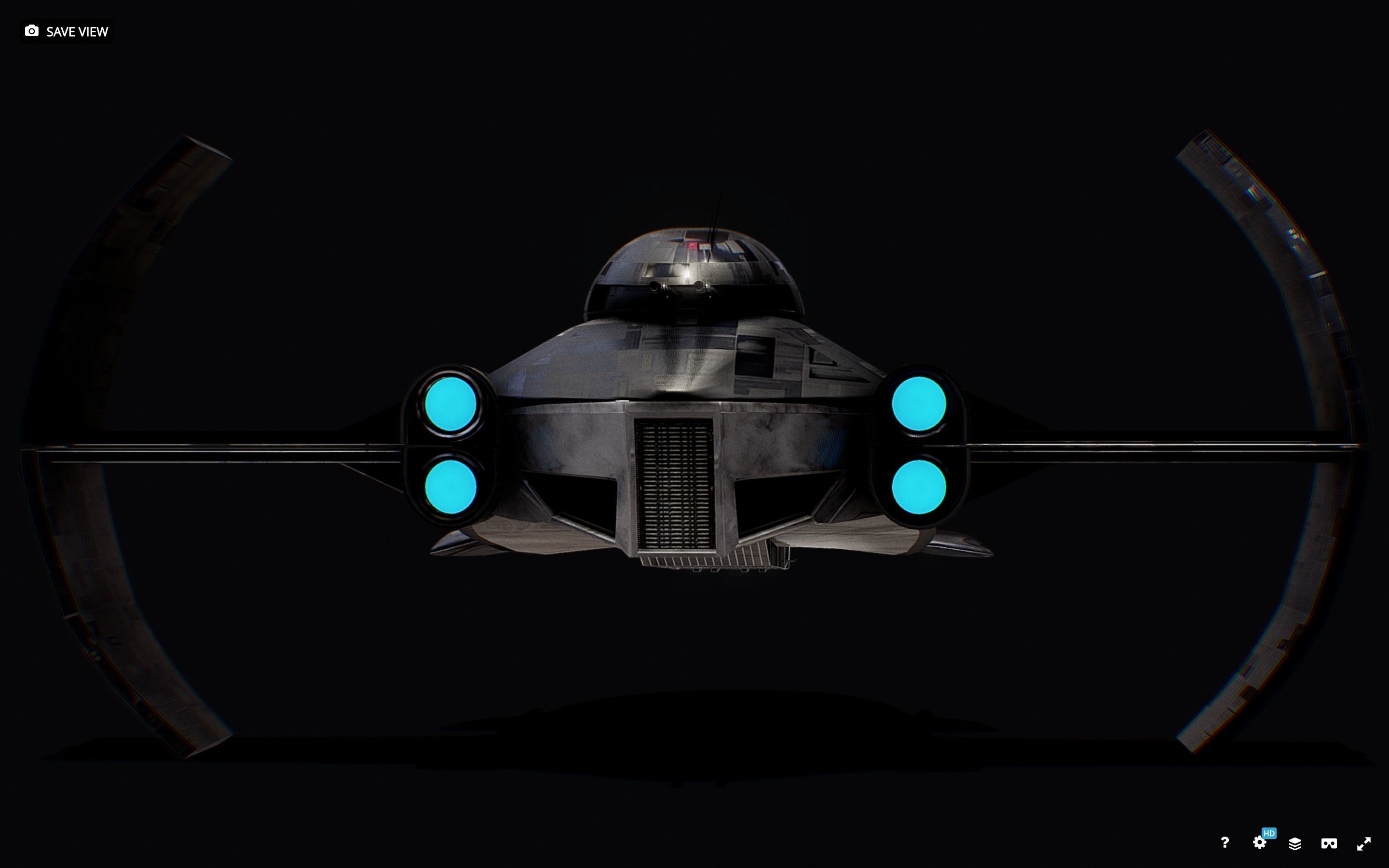 Darth Vader First Starfighter Low-poly 3D model_6