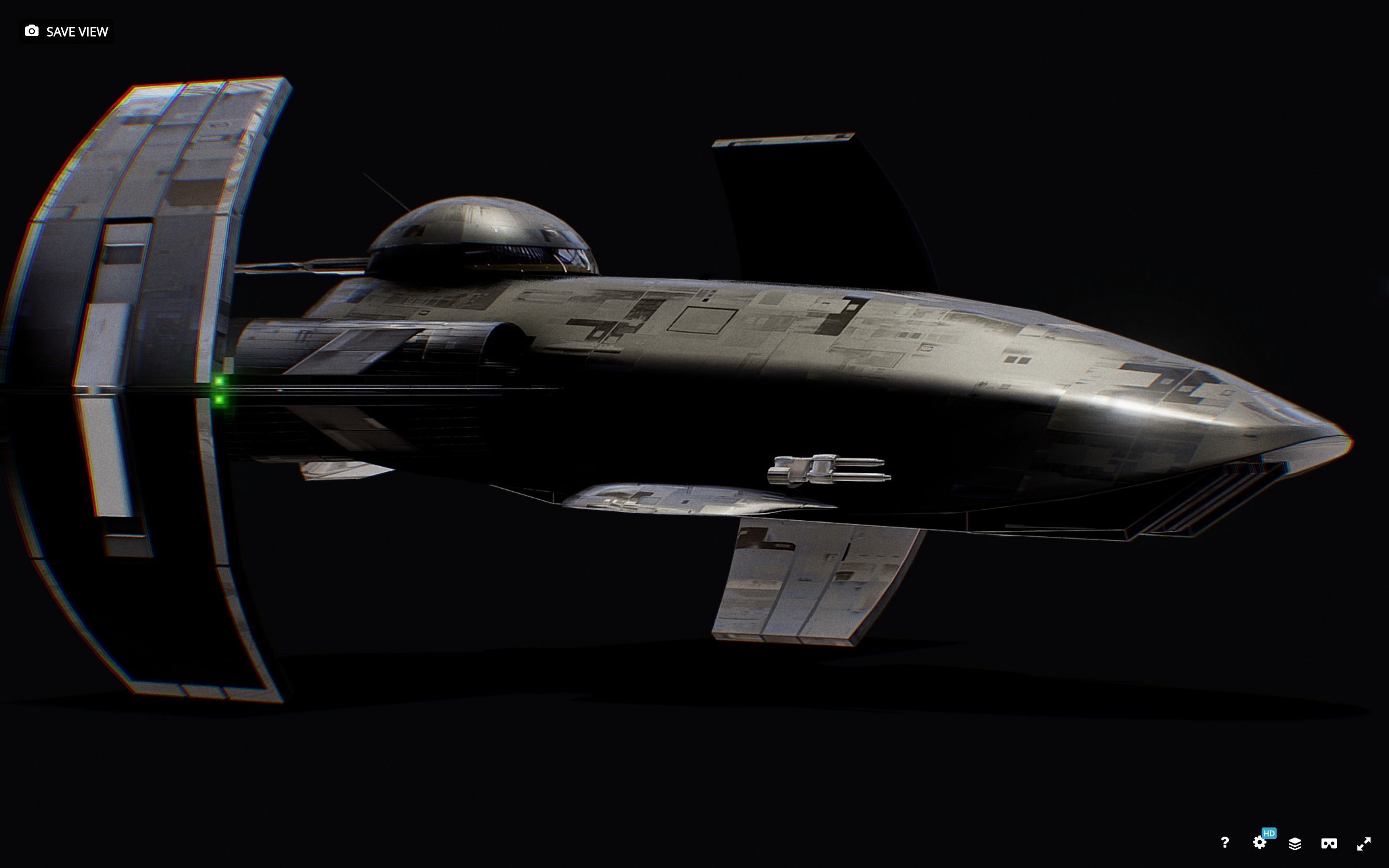 Darth Vader First Starfighter Low-poly 3D model_3