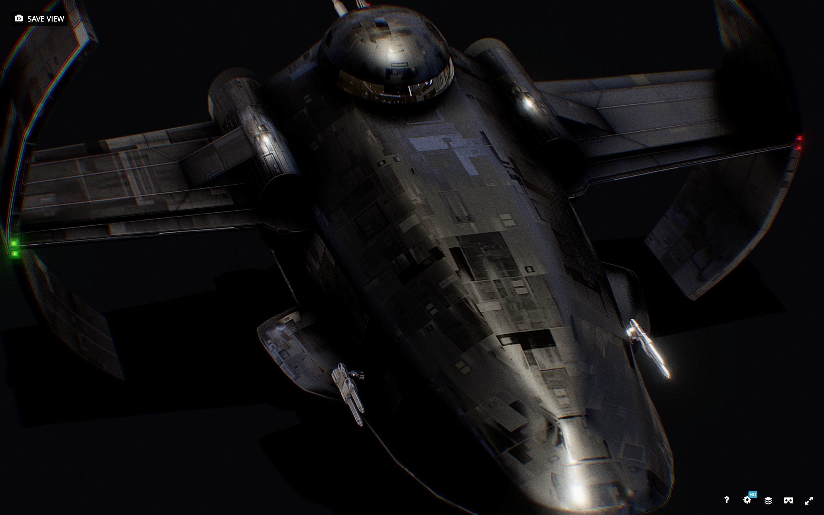 Darth Vader First Starfighter Low-poly 3D model_2