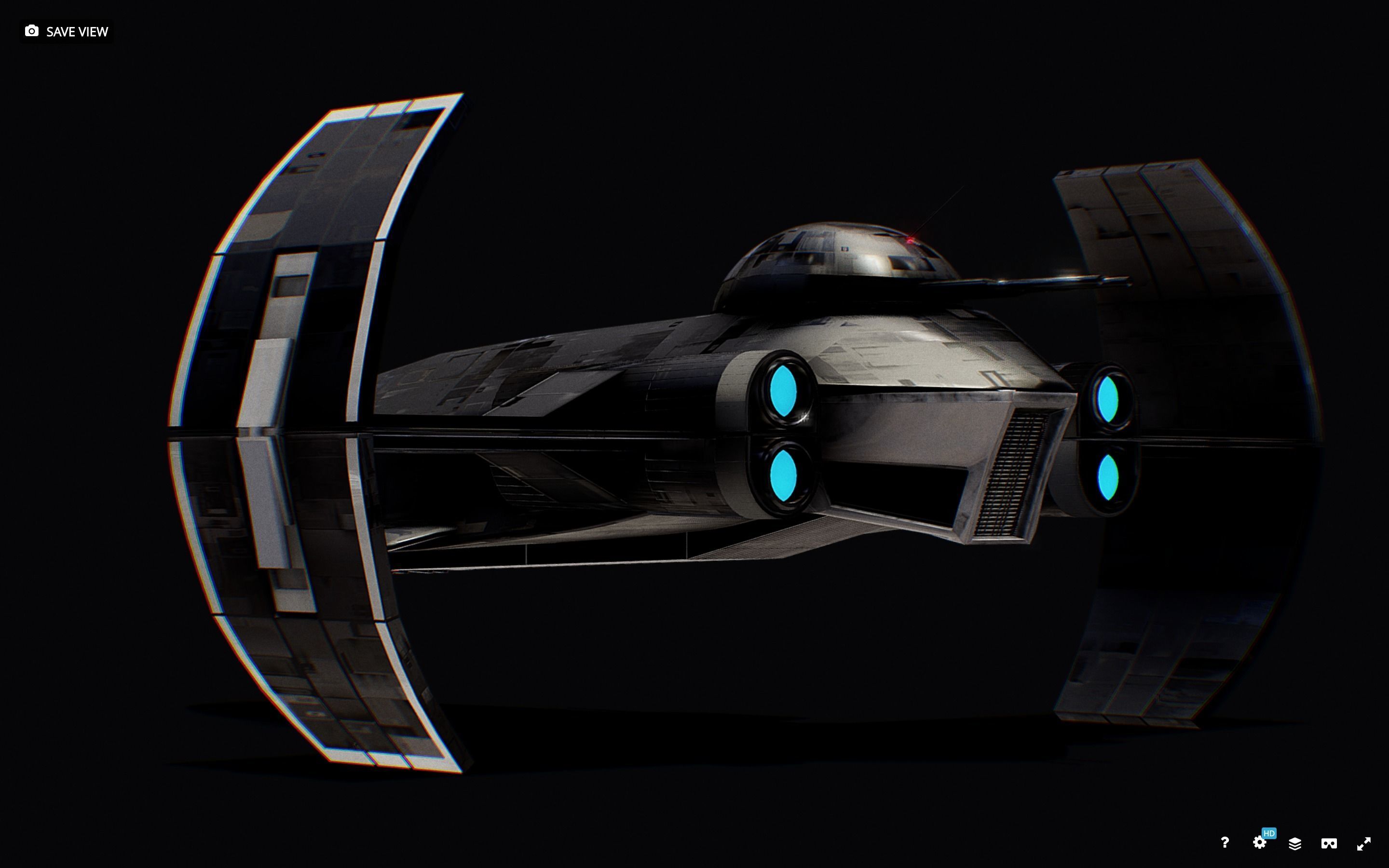 Darth Vader First Starfighter Low-poly 3D model_5
