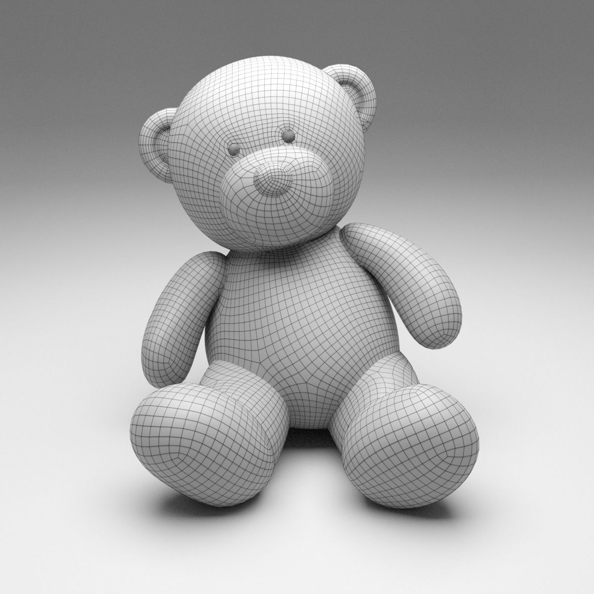 Teddy Bear Low-poly 3D model_7