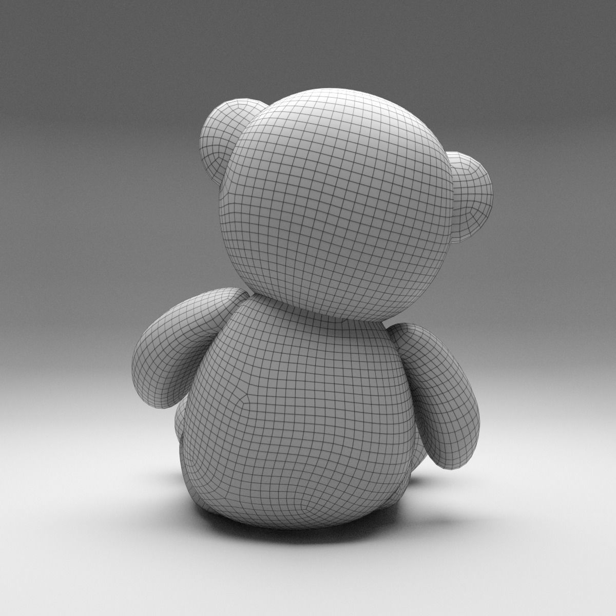 Teddy Bear Low-poly 3D model_9