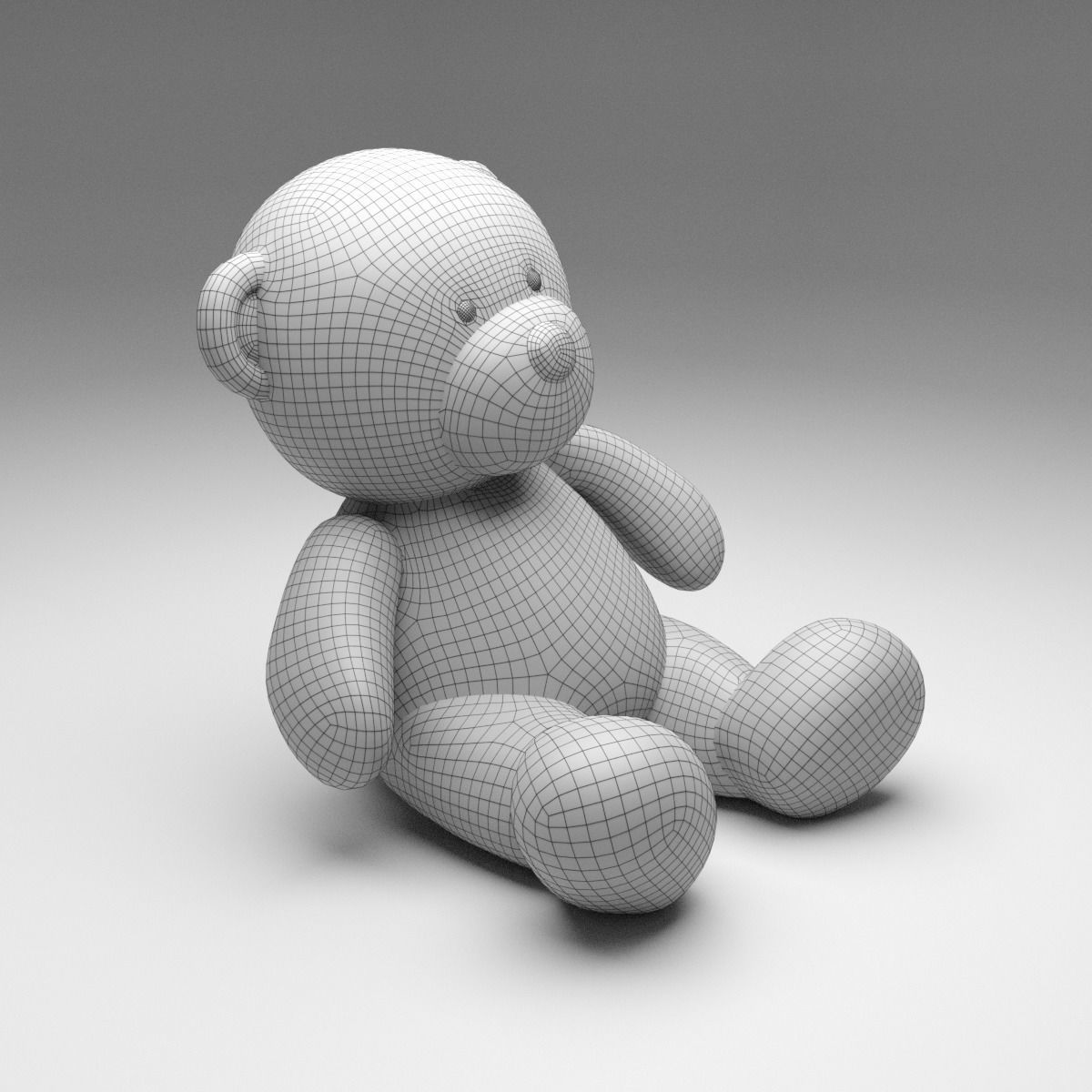Teddy Bear Low-poly 3D model_6