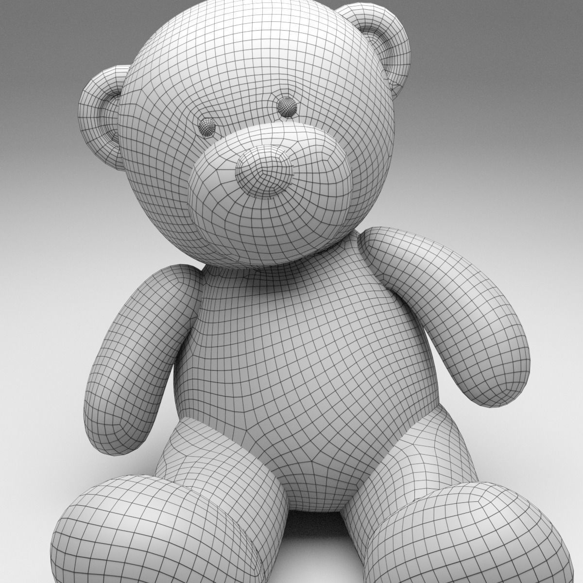 Teddy Bear Low-poly 3D model_8