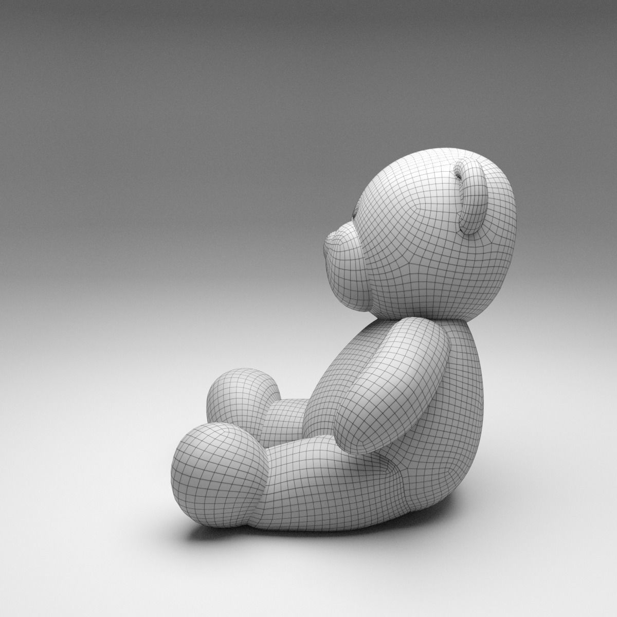 Teddy Bear Low-poly 3D model_10