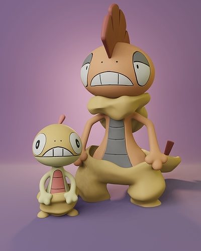 Pokemon - Scraggy and Scrafty 3D print model