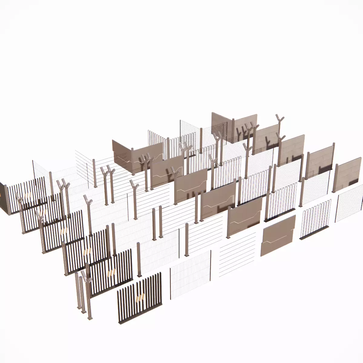 Sci-fi fences series 3D model_0