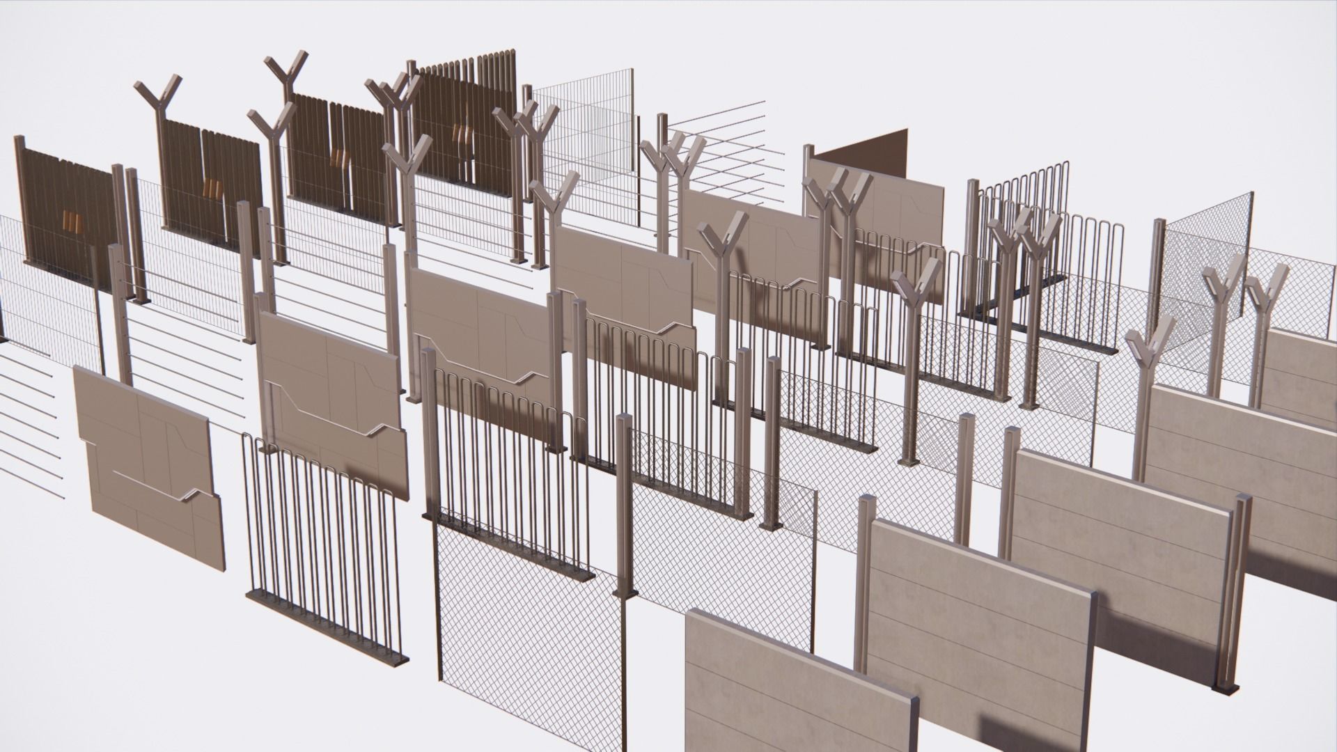 Sci-fi fences series 3D model_1