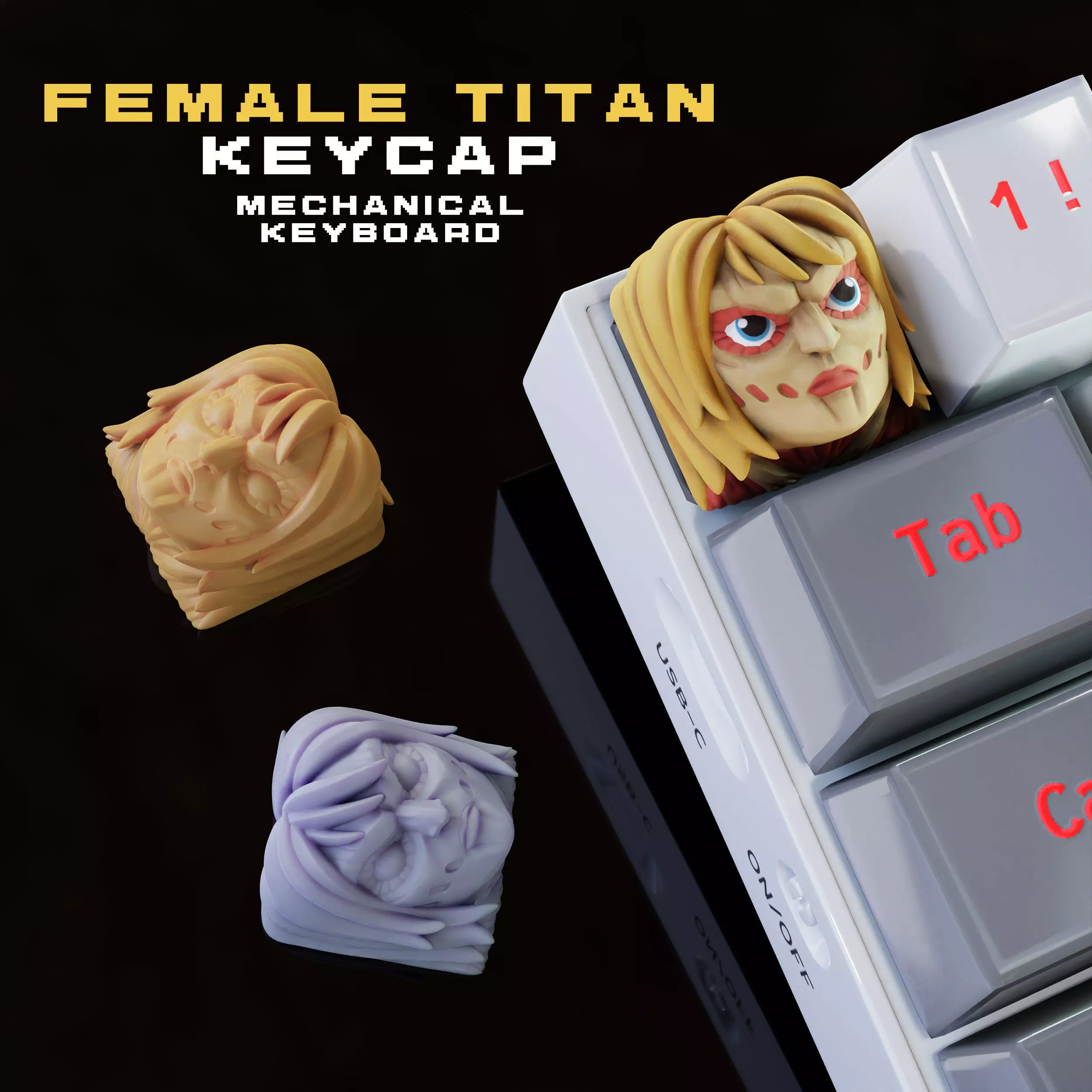 Female Titan Annie - Keycap 3D for mechanical keyboard - AOT SNK 3D print model_0